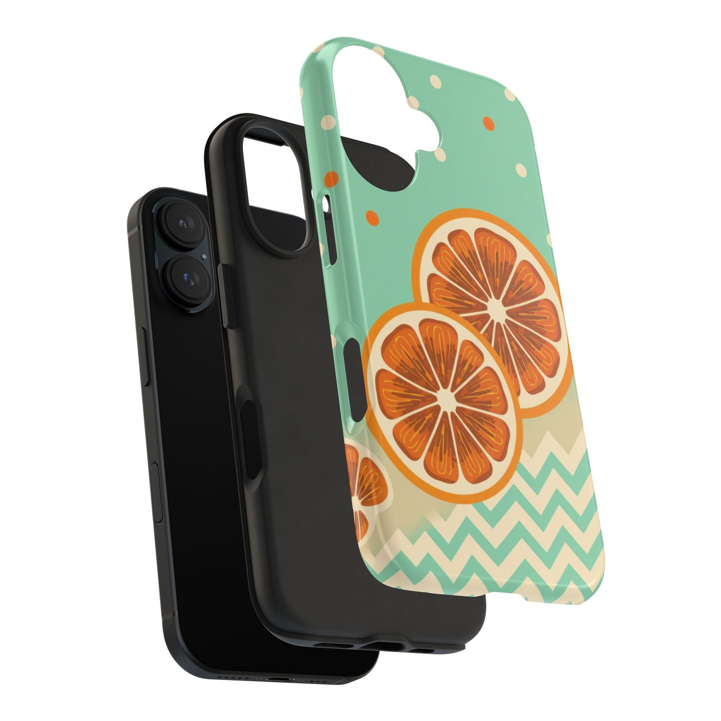 Citrus Vibe Tough Phone Case - Fun Orange Slice Design