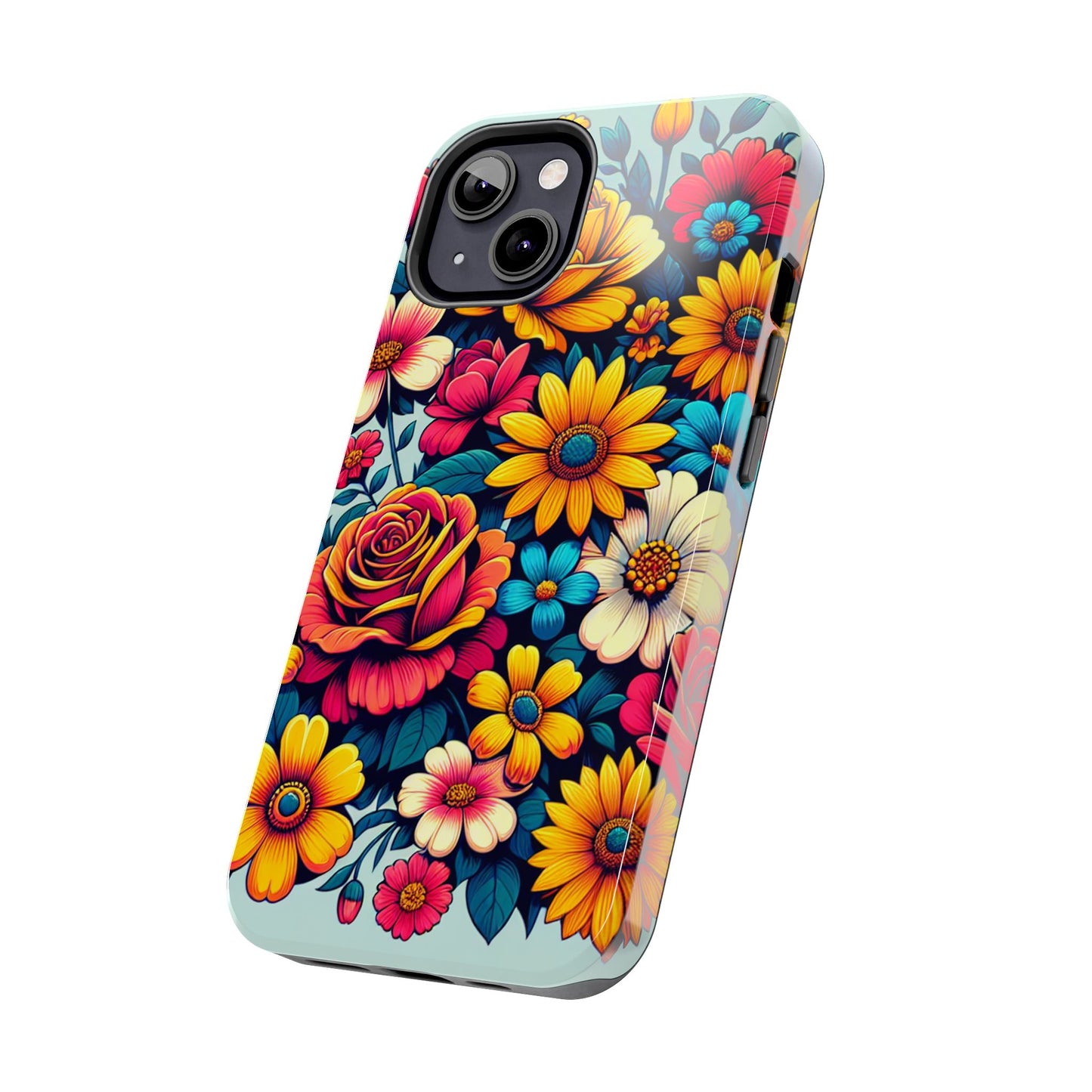 Vibrant Floral Tough Phone Case - Colorful Flower Design - for iPhone