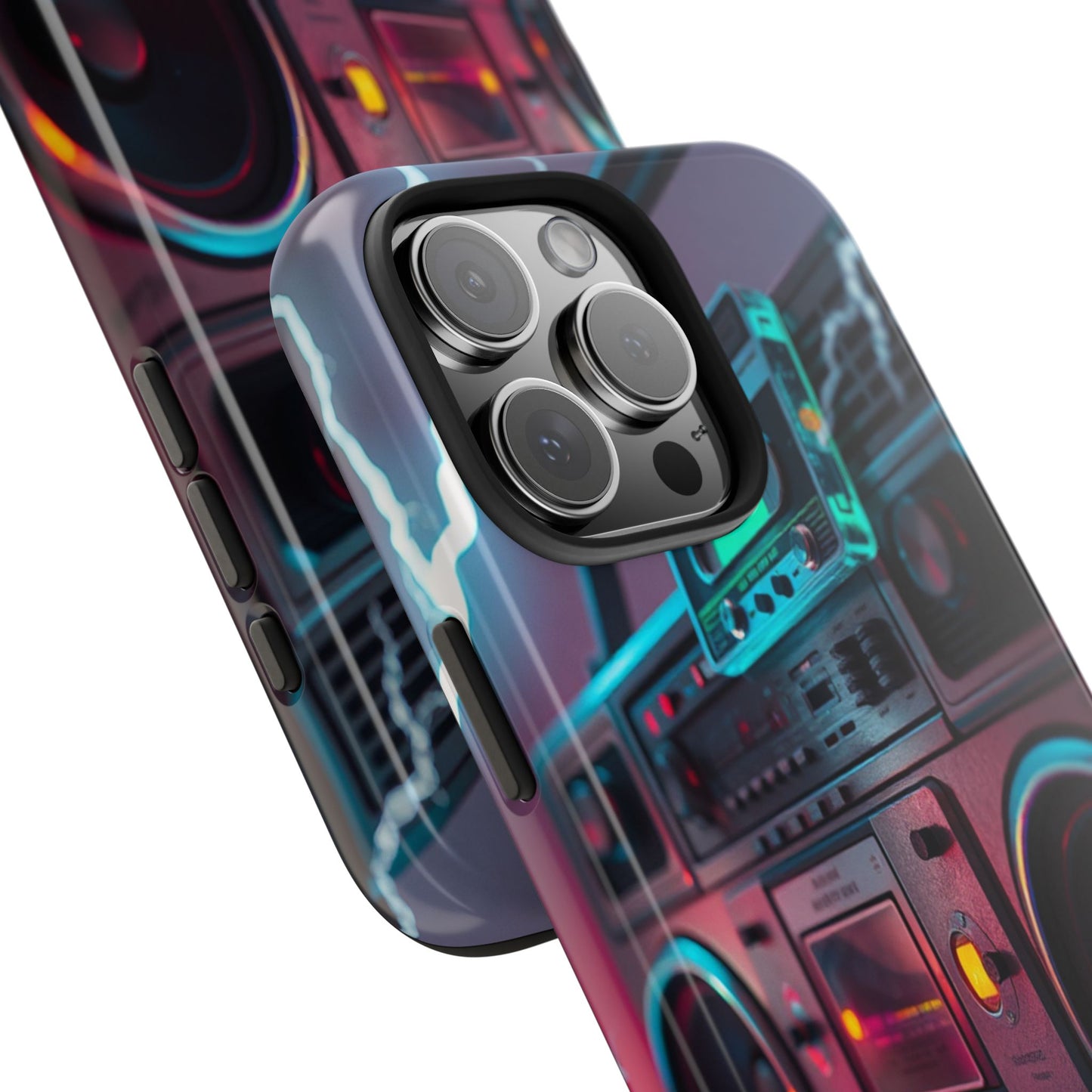 Retro Boombox Tough Phone Case – Vibrant Protection for Music Lovers