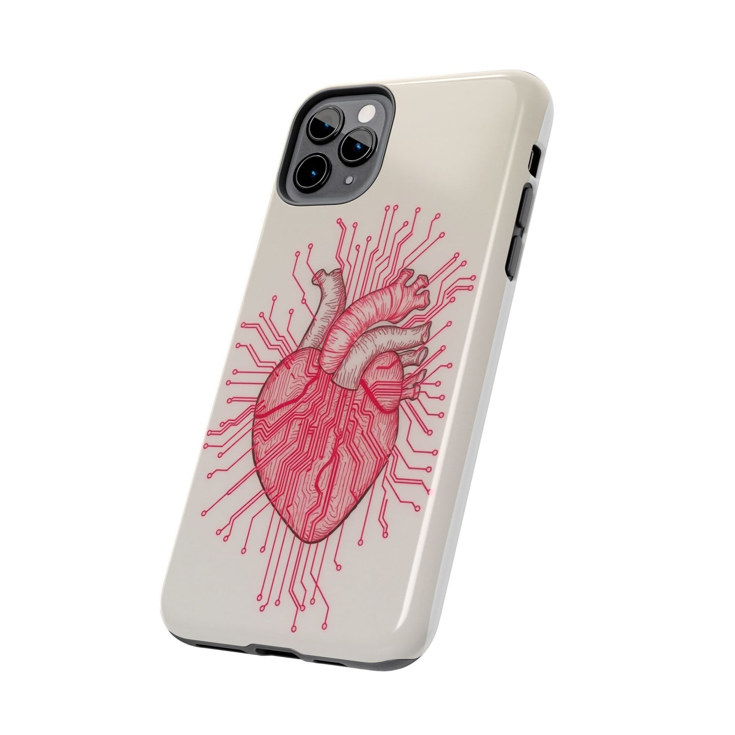 Heart Circuit Tough Phone Case – Unique Tech-Inspired Design for Tech Lovers