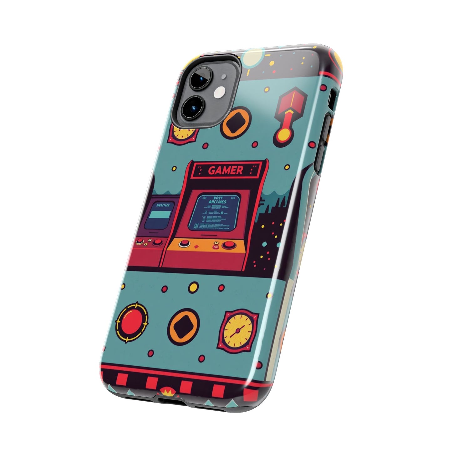 Retro Gamer Tough Phone Case - Vibrant Arcade Design for Gaming Enthusiasts - for iPhone