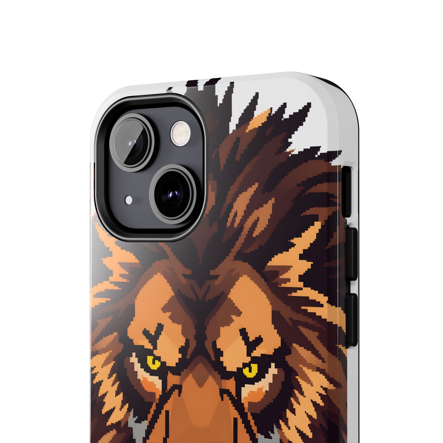 Fierce Pixelated Lion Tough Phone Case - Durable Design for Animal Lovers - for iPhone