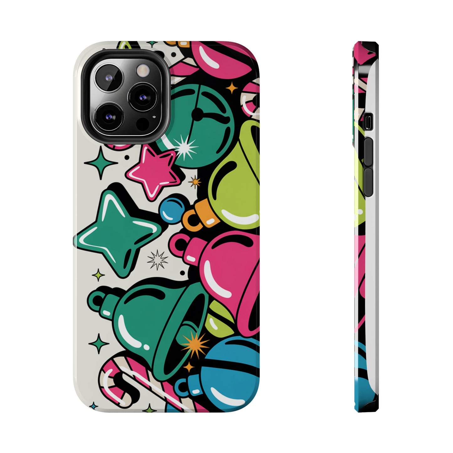 Retro 90's Colorful Bell Pattern Tough Phone Case for iPhones