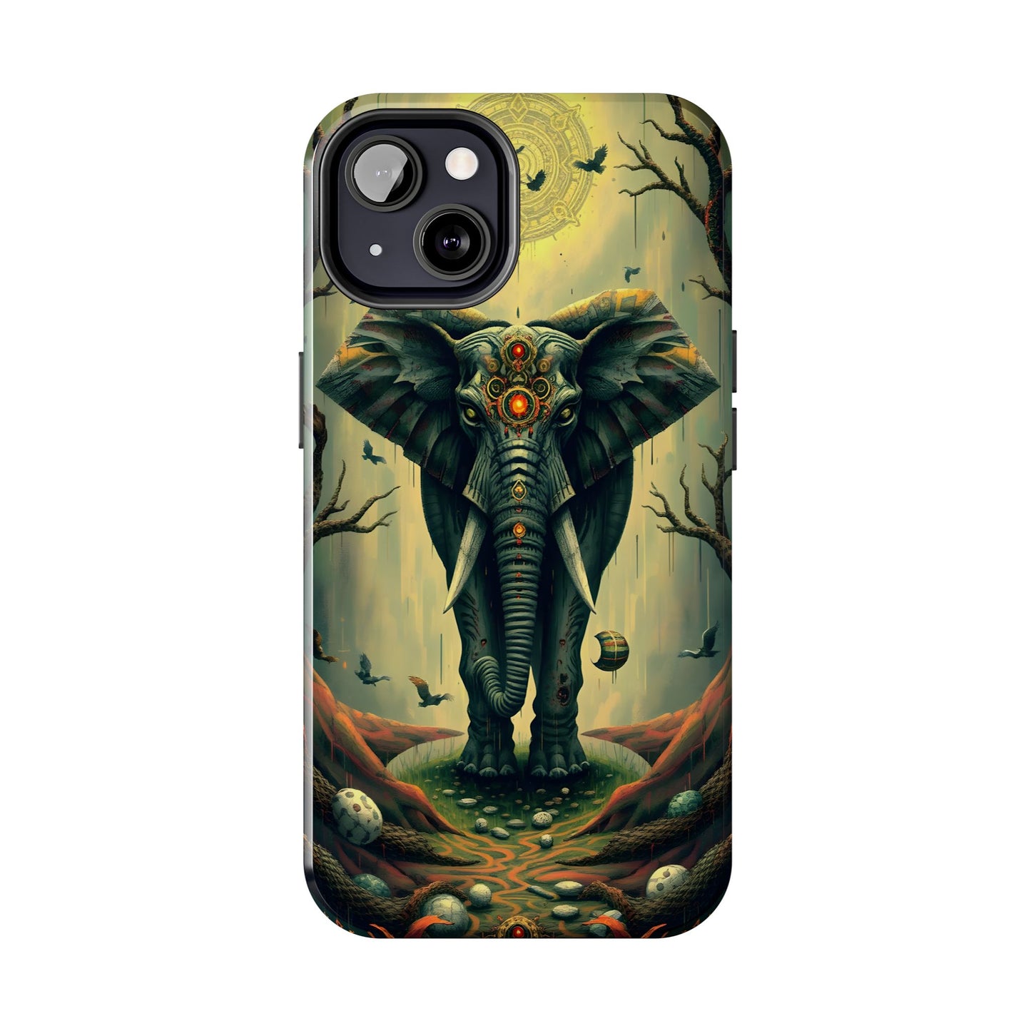 Mystical Forest Elephant Tough Phone Case | Vibrant Design for Nature Lovers - for iPhone