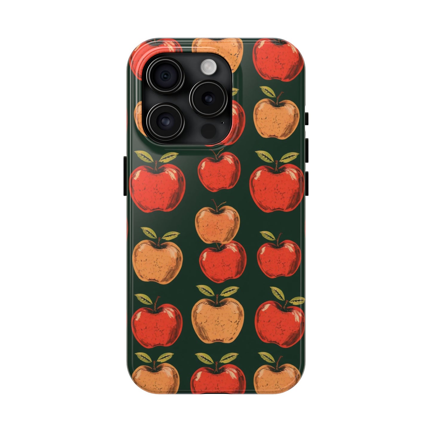 Apple Retro Pattern Tough Phone Case - Durable, Stylish, and Protective for Everyday Use - for iPhone