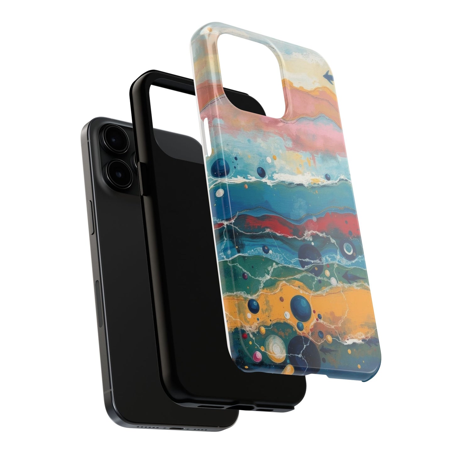 Artistic Tough Phone Case - Vibrant Waves Design for Unique Style