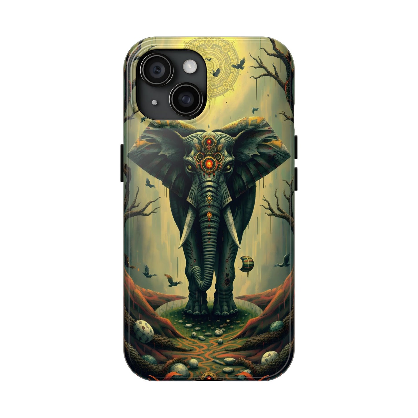 Mystical Forest Elephant Tough Phone Case | Vibrant Design for Nature Lovers - for iPhone