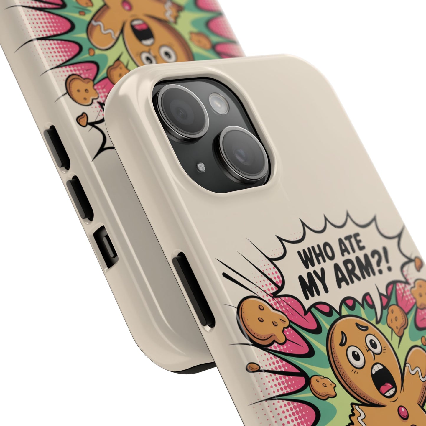 Funny Gingerbread Man Phone Case - Who Ate My Arm? Tough Protection