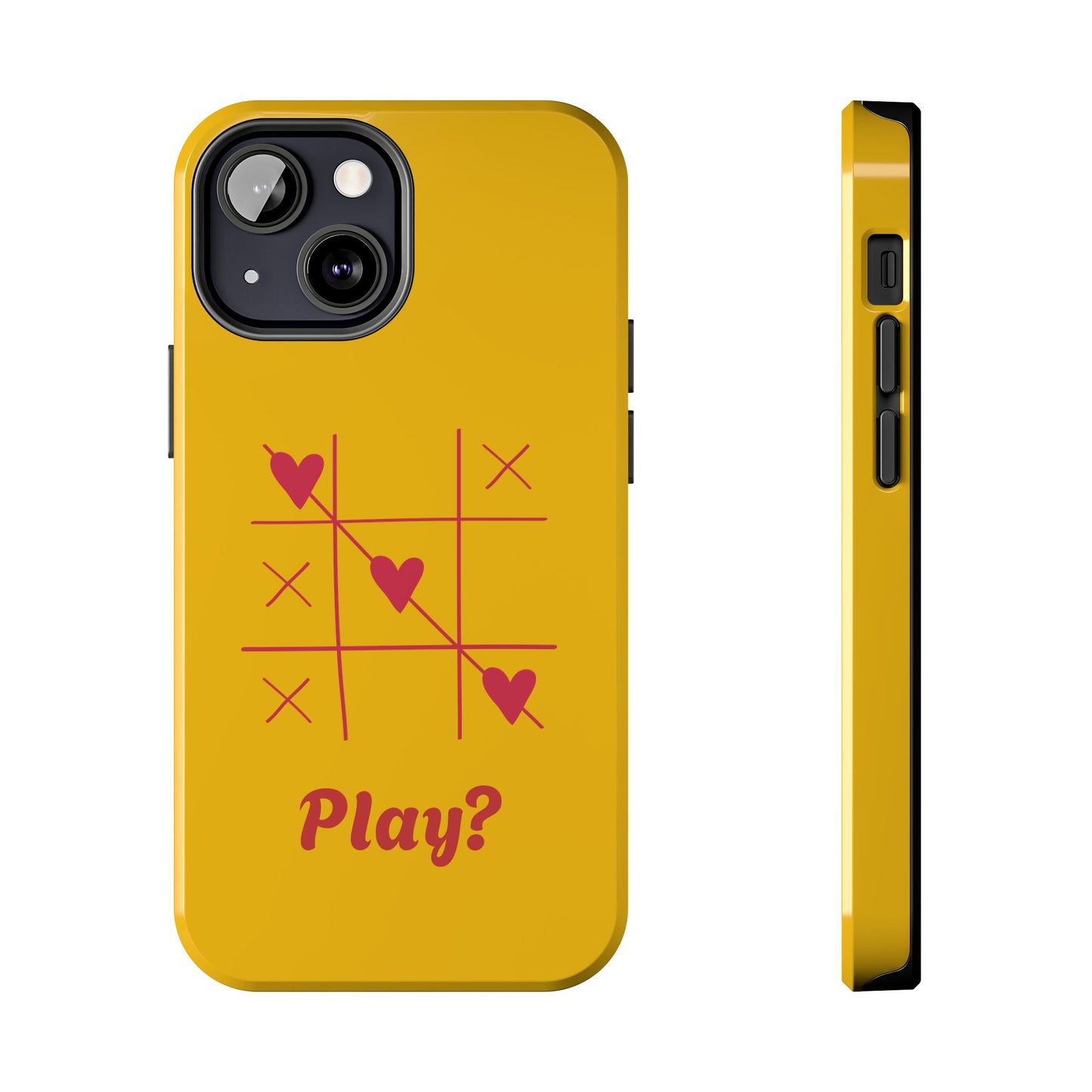 Heart Game Tough Phone Case - Fun Yellow Design for Gamers & Loved Ones - for iPhone