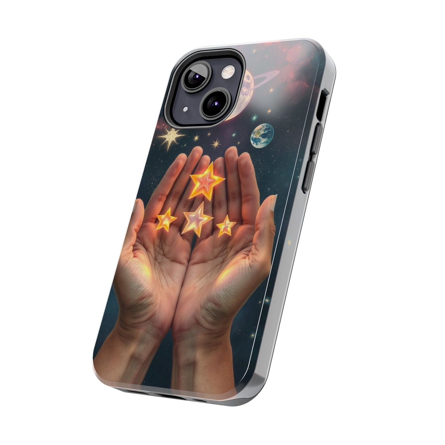 Galaxy Hands Tough Phone Case - Celestial Design for Star Lovers