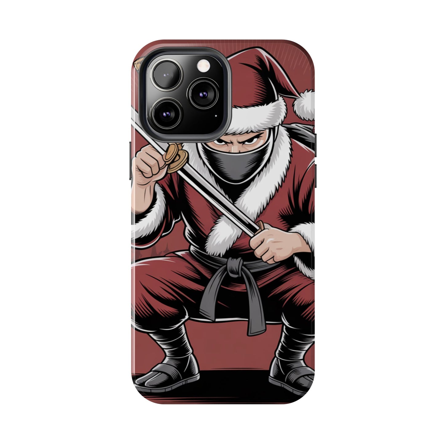 Ninja Santa Tough Phone Case | Durable Holiday Phone Cover for iPhone