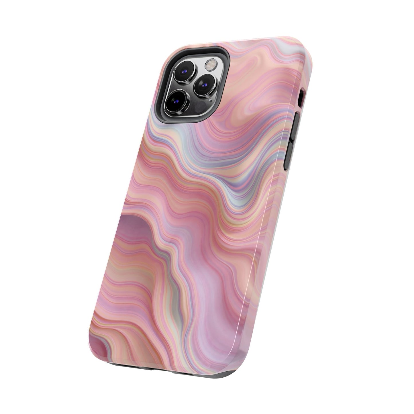 Stylish Tough Phone Cases - Abstract Pink Marble Design