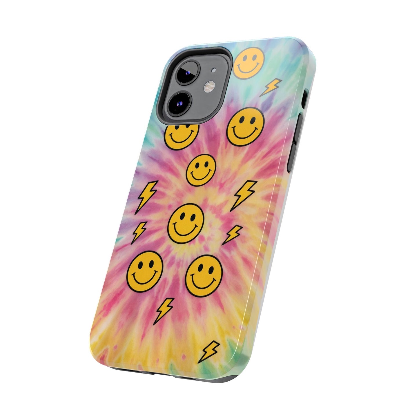 Colorful Smiley Lightning Tough Phone Case - Fun & Durable