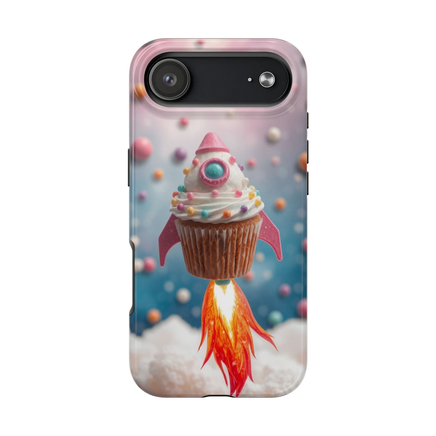 Whimsical Rocket Cupcake Phone Case - Fun Protective Case for Kids and Teens