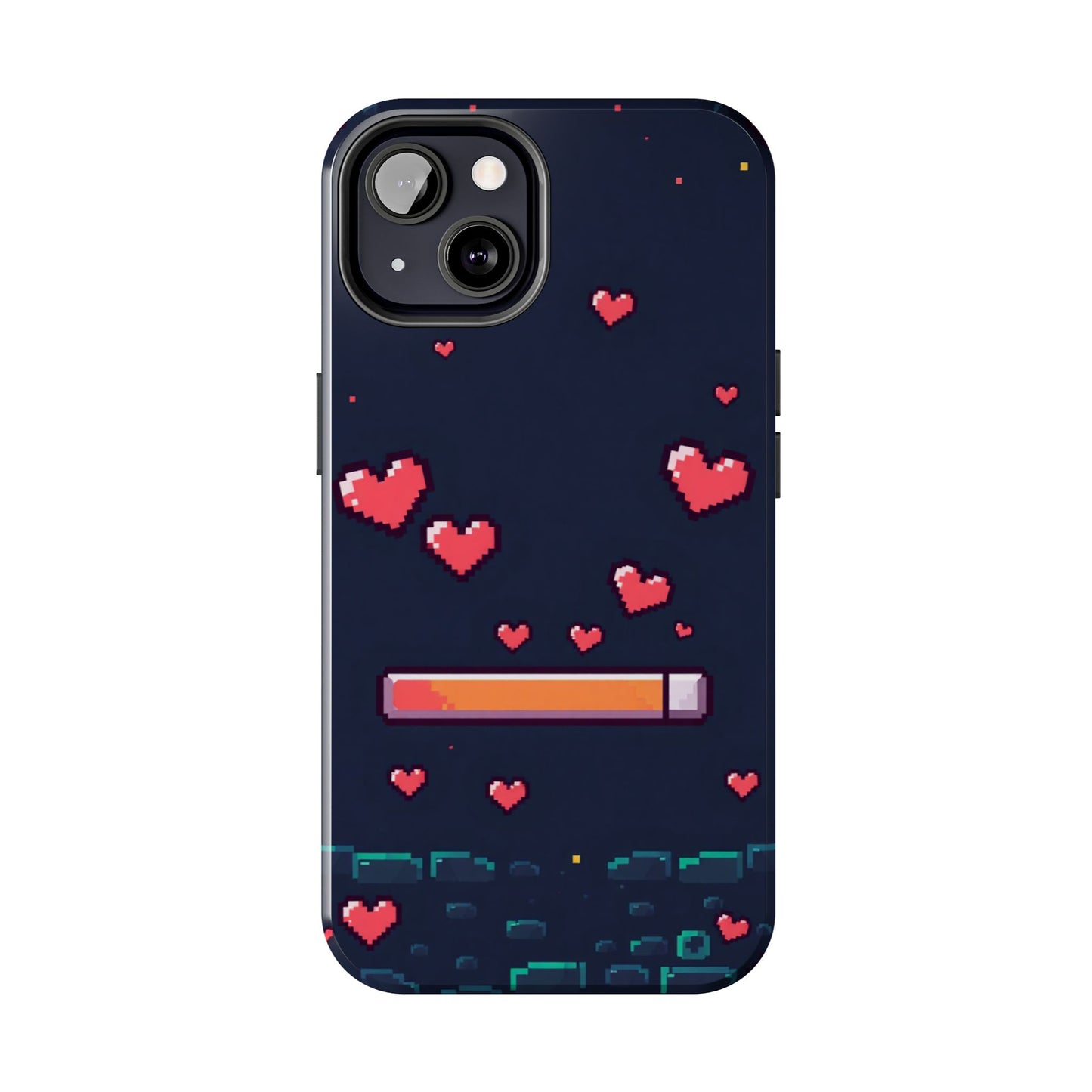 Pixel Heart Tough Phone Case - Retro Gamer Style for Valentine's Day
