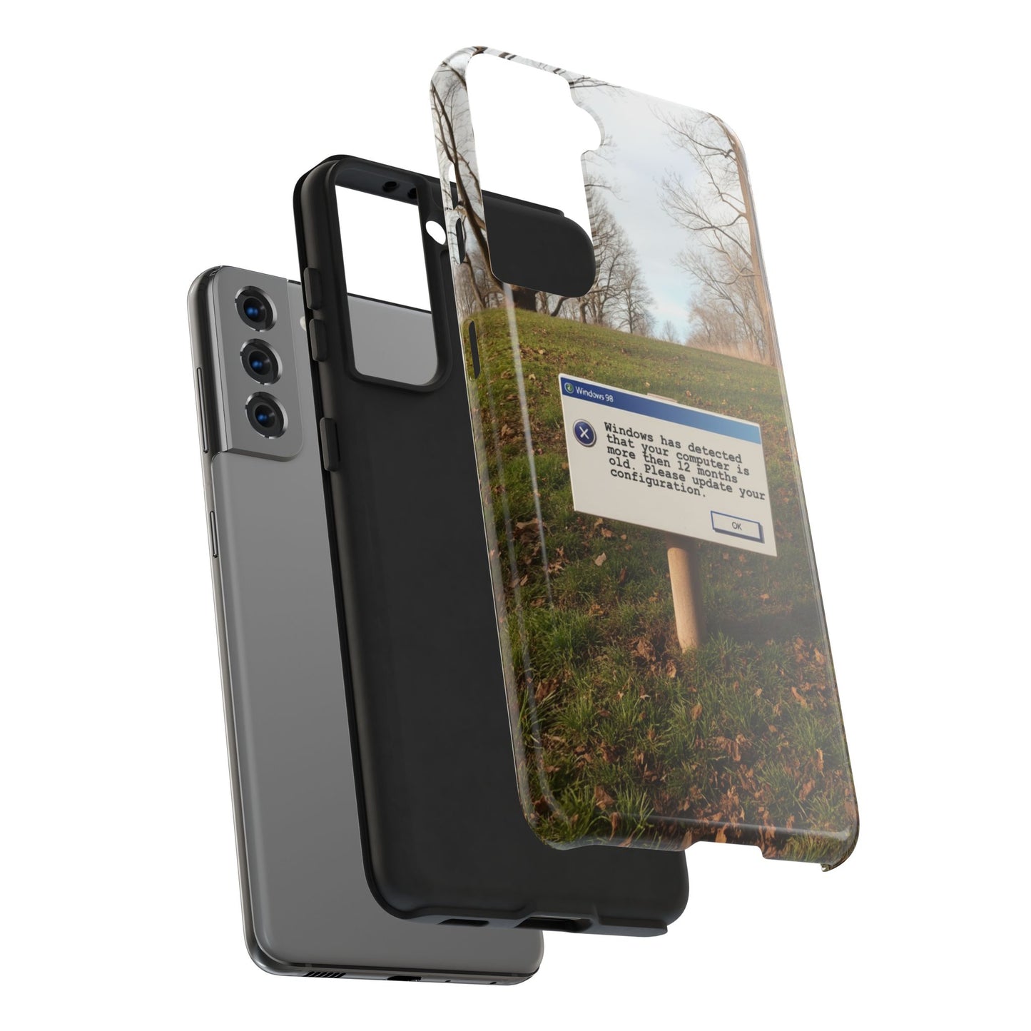 Durable Phone Case with Windows 98 Error Message Design - Perfect Gift for Tech Lovers