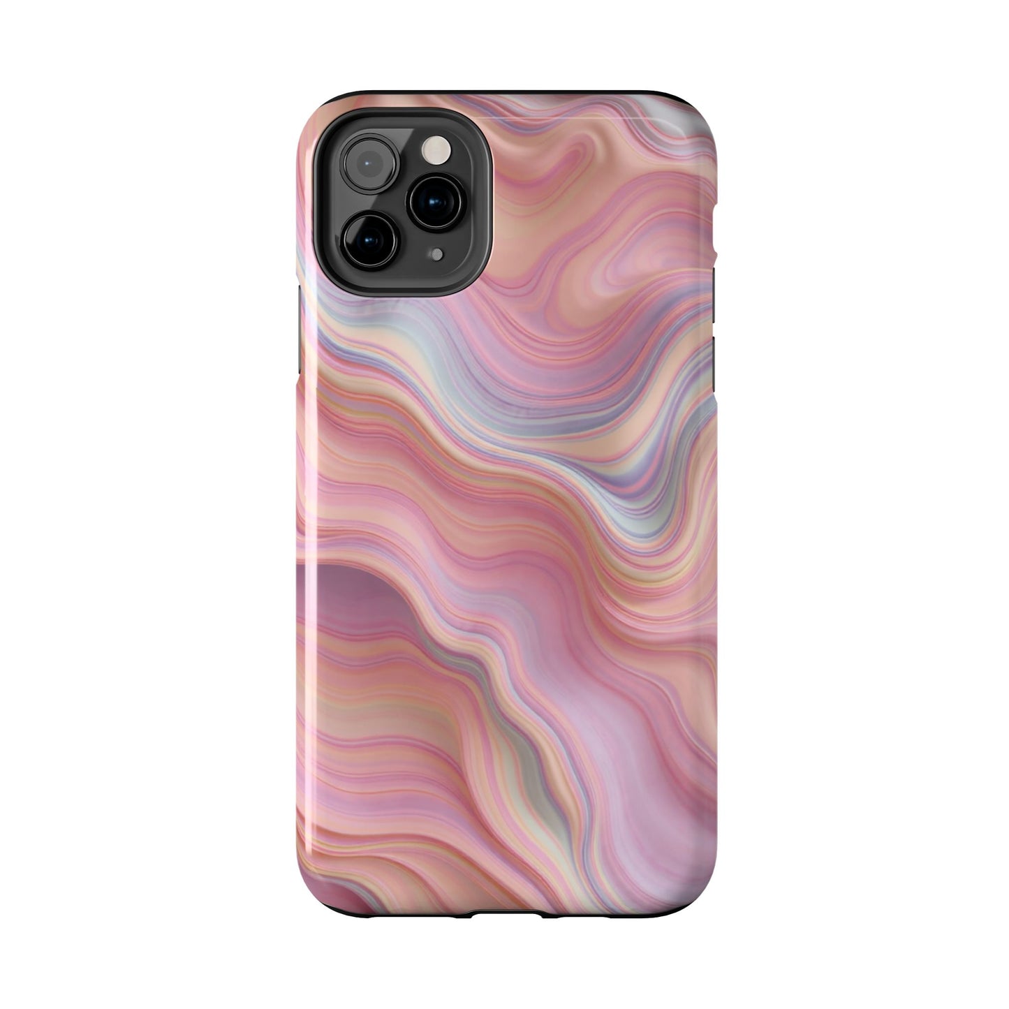 Stylish Tough Phone Cases - Abstract Pink Marble Design