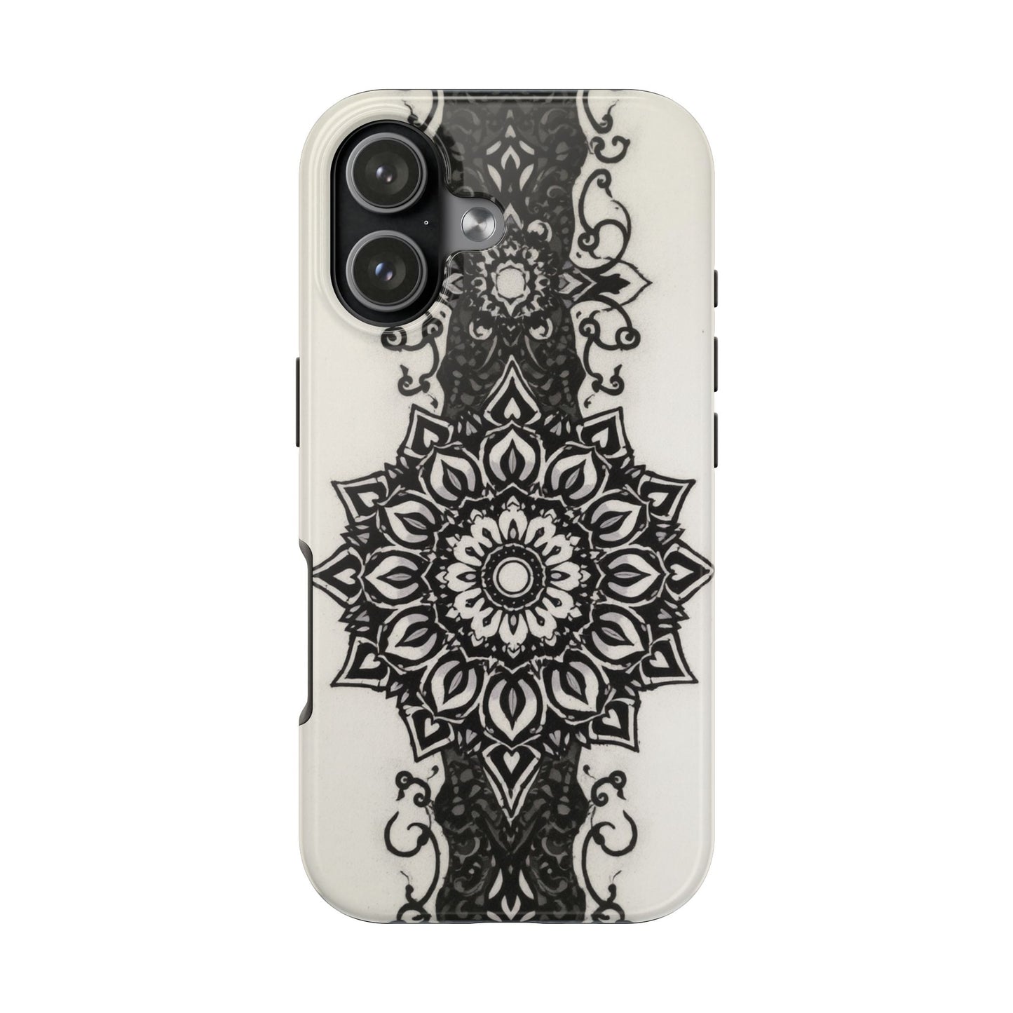 Stylish Tough Phone Cases with Dark Mandala Design - Durable and Unique Protection - for iPhone