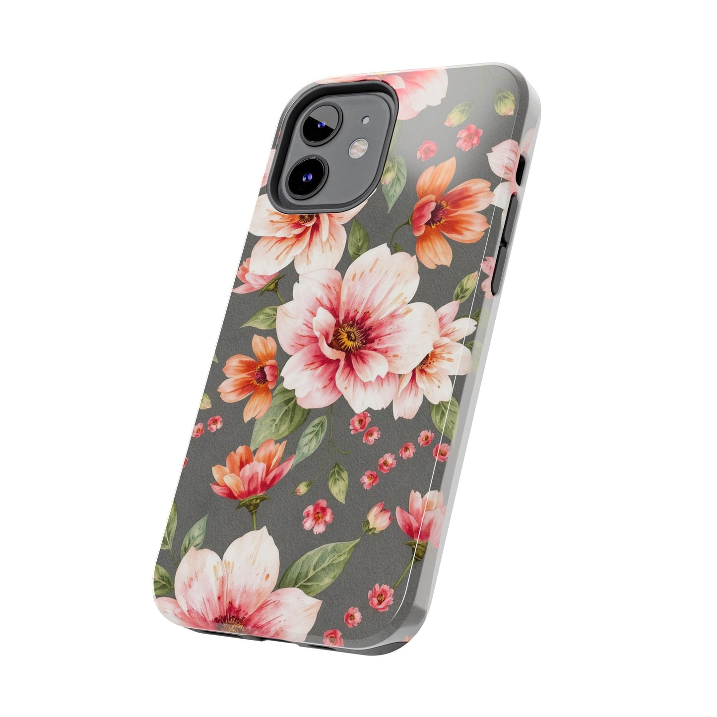 Floral Pink Tough Phone Case - Stylish & Durable Floral Design - for iPhone
