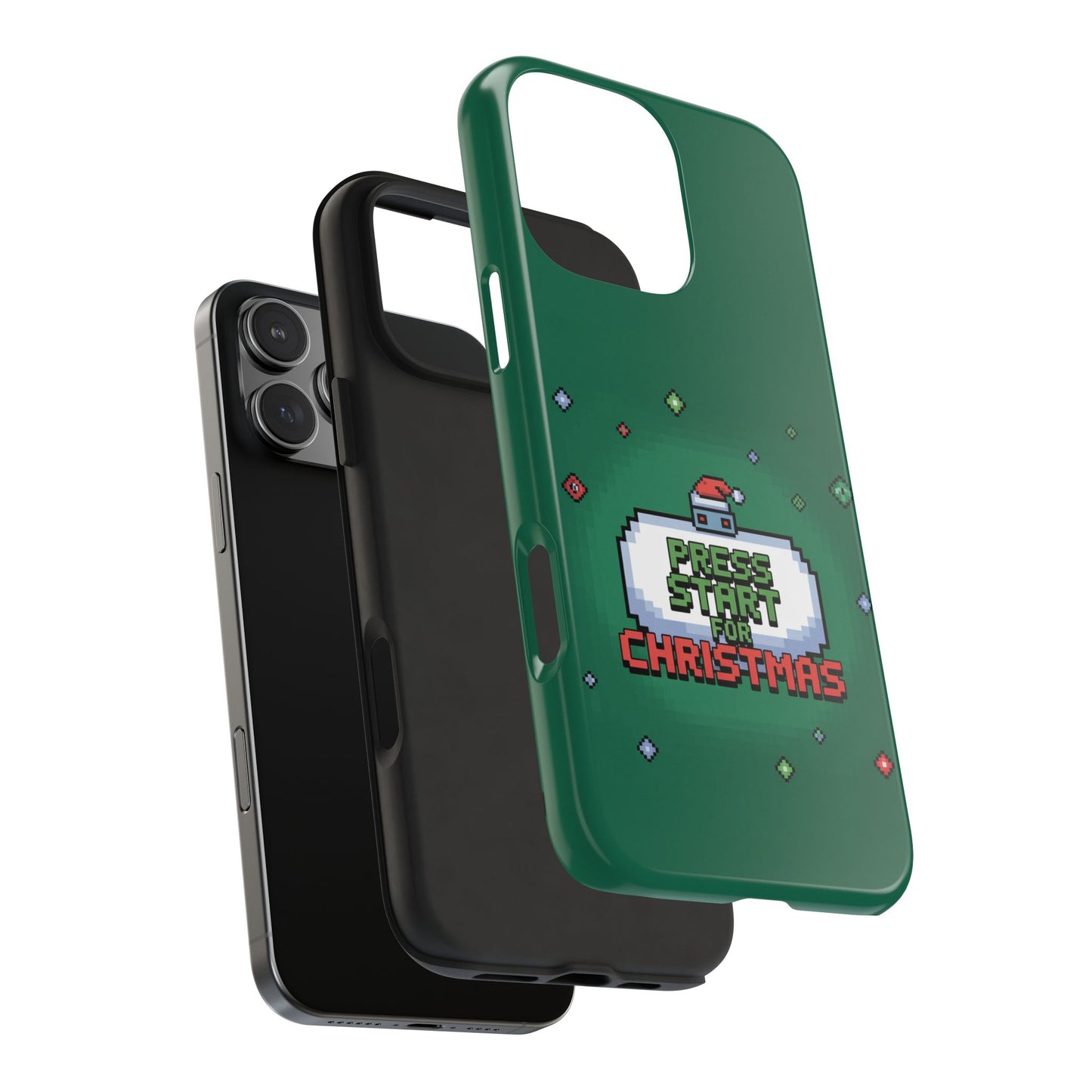 Christmas Pixel Gaming Phone Case - Press Start for Christmas Design