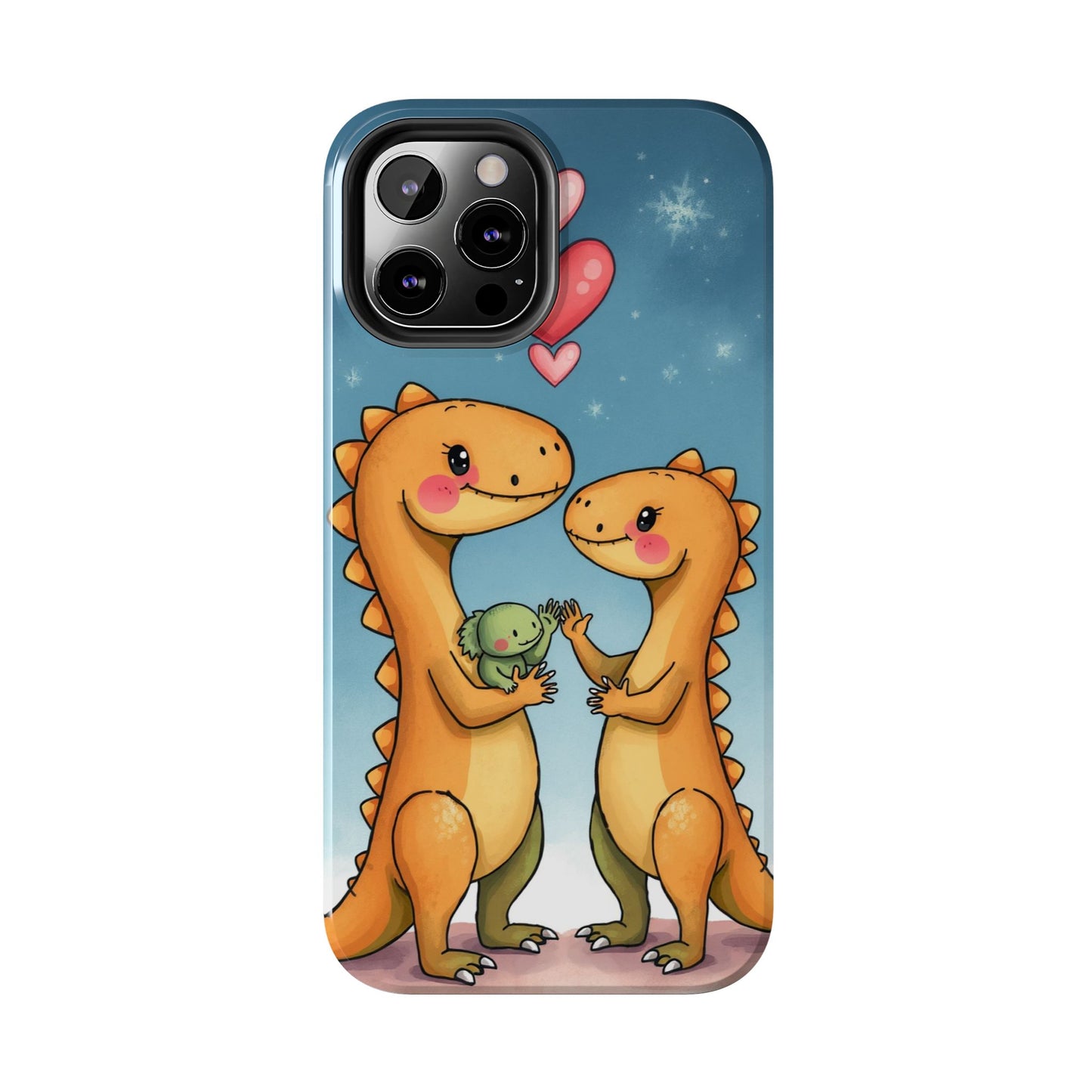 Dino Love Tough Phone Case - Cute & Durable Design for Kids & Parents
