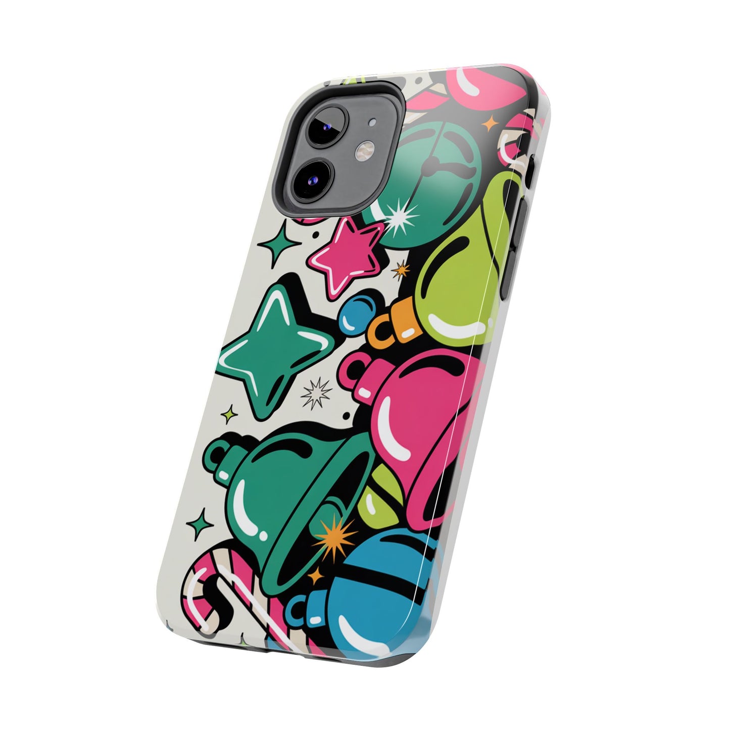 Retro 90's Colorful Bell Pattern Tough Phone Case for iPhones