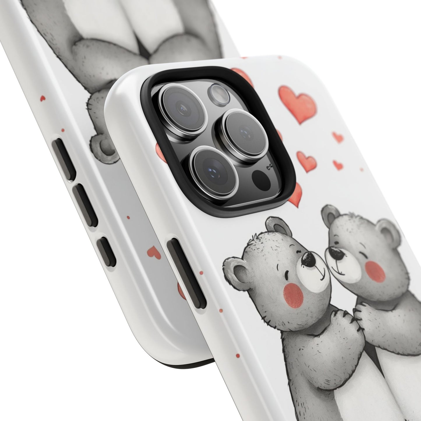 Cute Bear Love Tough Phone Case - Perfect for Valentine's Day & Couples