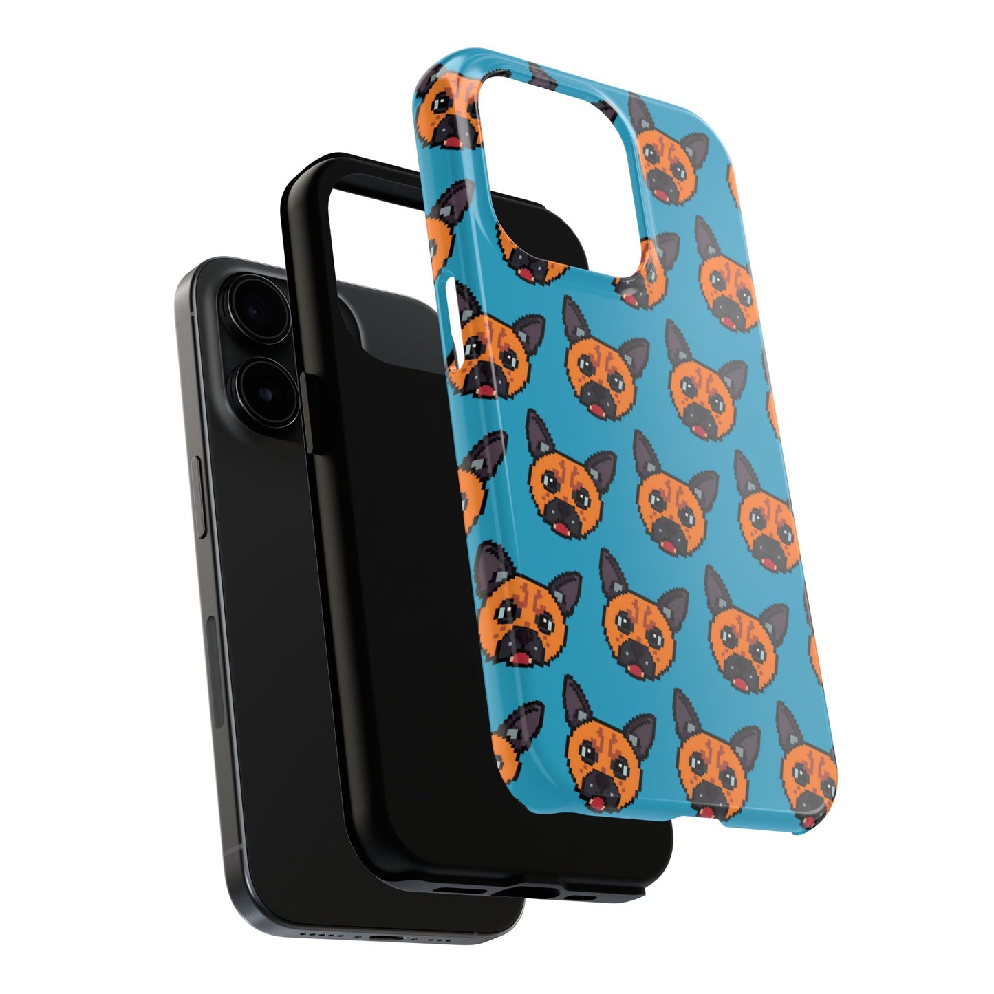 Cute Orange Dog Pixel Art Pattern Tough Phone Case - Fun & Durable Protection - for iPhone
