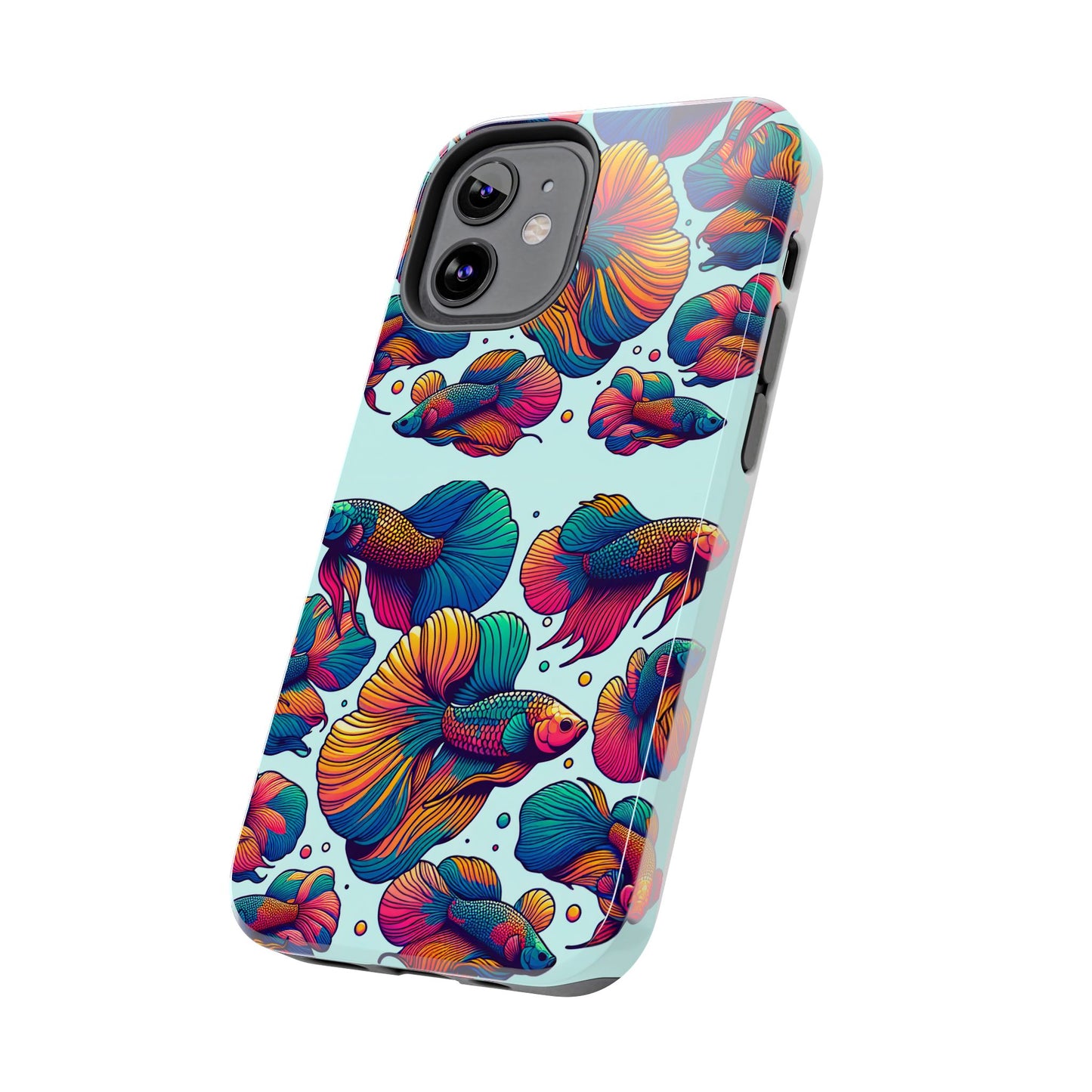 Colorful Fish Pattern Tough Phone Case - Aquatic Lovers - for iPhone