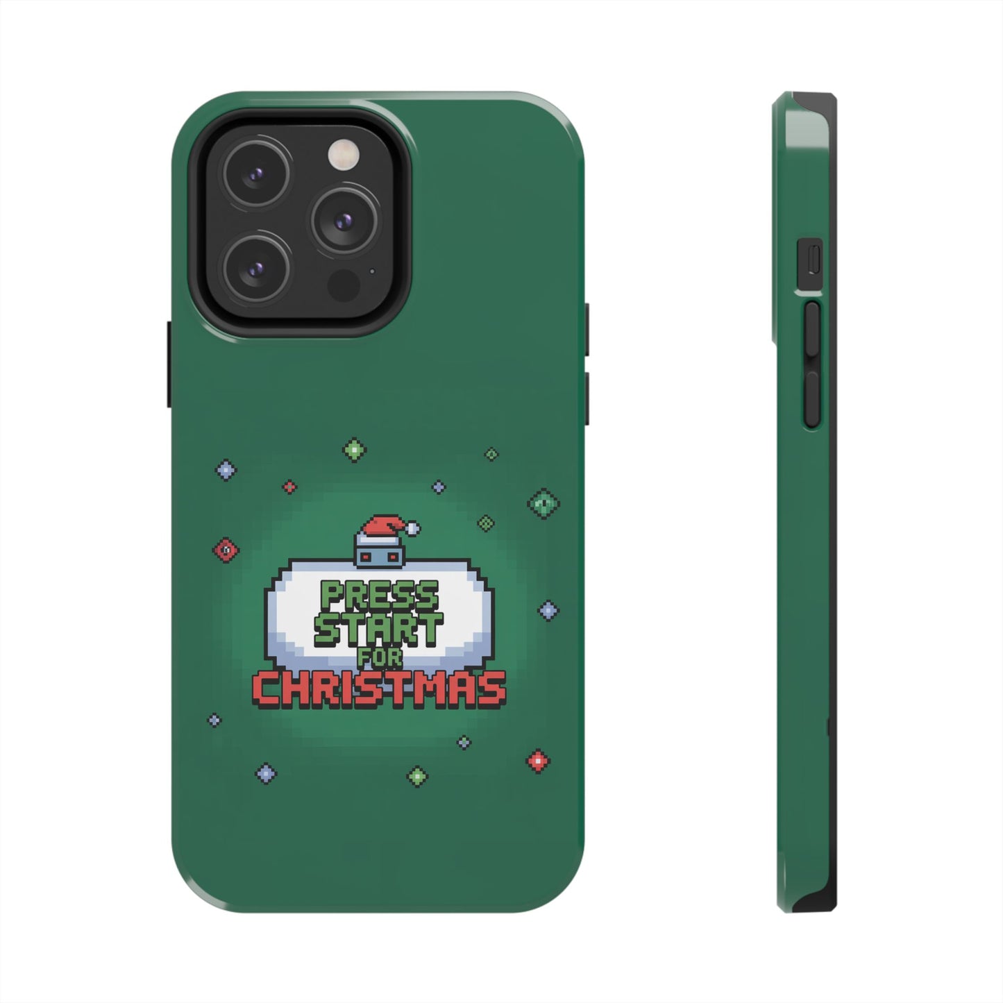 Christmas Pixel Gaming Phone Case - Press Start for Christmas Design