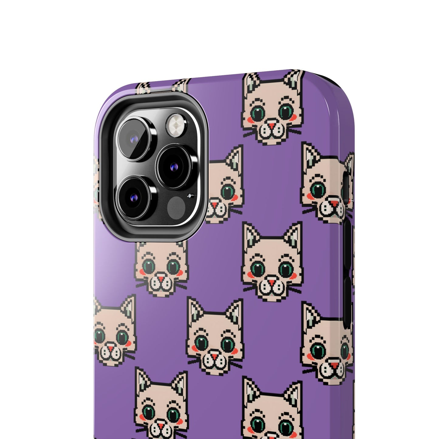 Cute Pixel Cat Tough Phone Case – Fun and Durable Protection for Cat Lovers - for iPhone