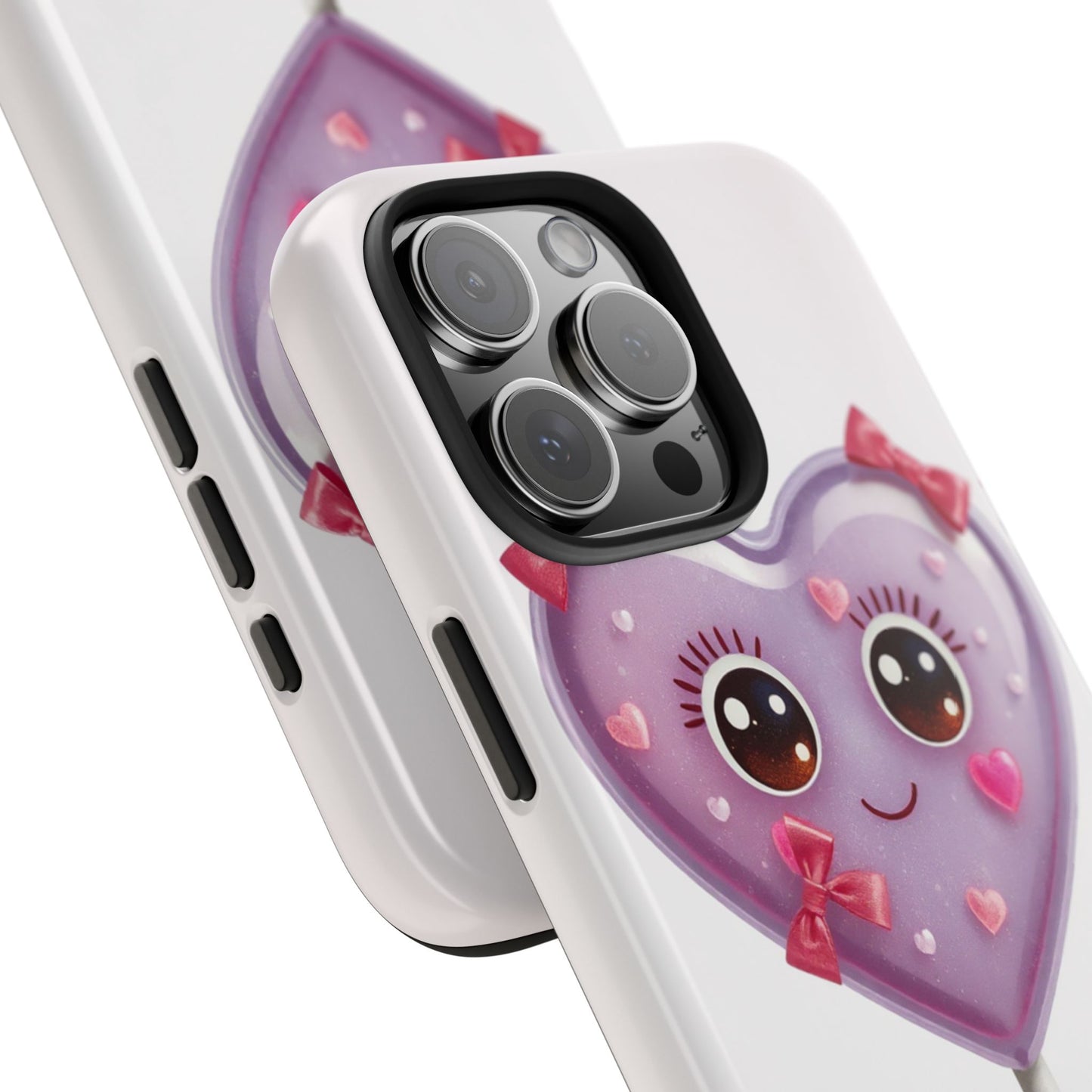 Cute Heart Lollipop Tough Phone Case - Adorable Protection for Candy Lovers