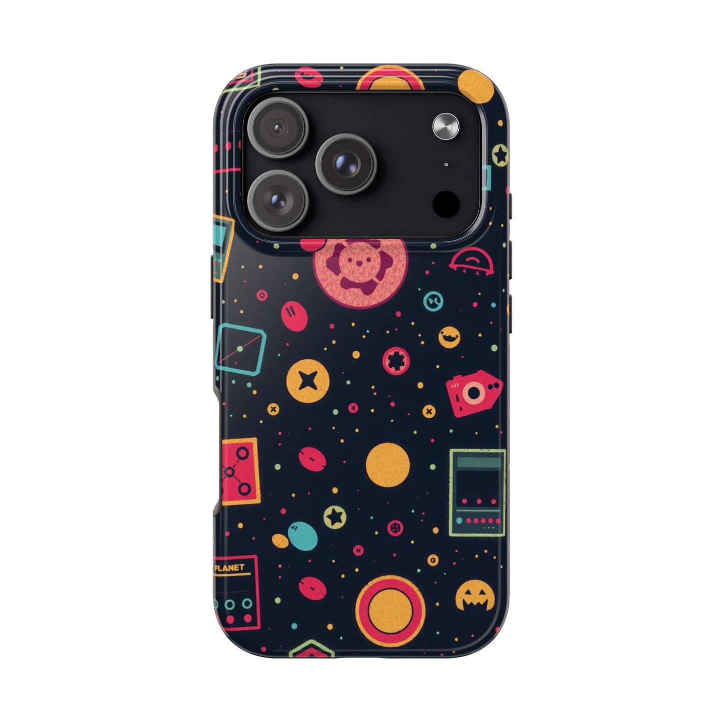 Colorful Space-Themed Tough Phone Case - Fun & Durable Protection for All Ages - for iPhone