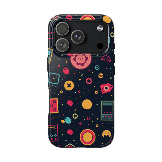 Colorful Space-Themed Tough Phone Case - Fun & Durable Protection for All Ages - for iPhone