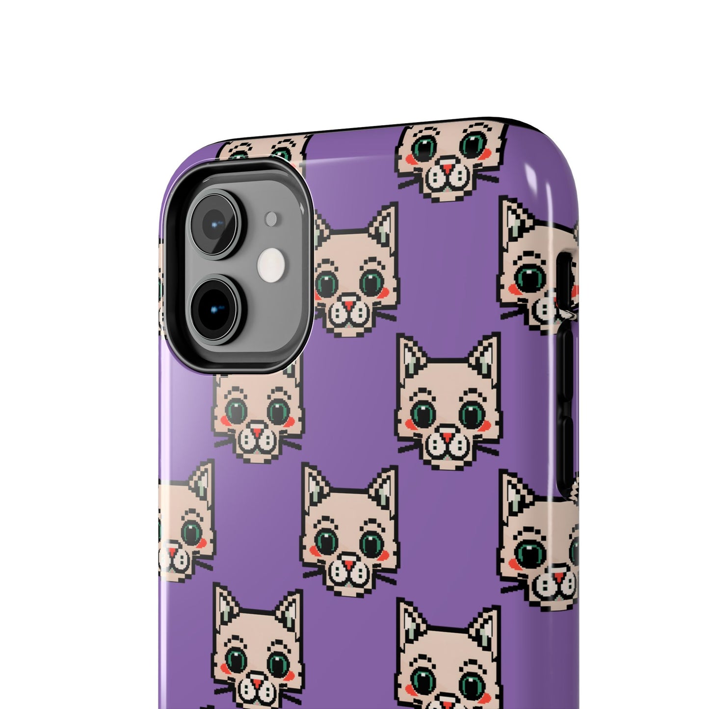 Cute Pixel Cat Tough Phone Case – Fun and Durable Protection for Cat Lovers - for iPhone
