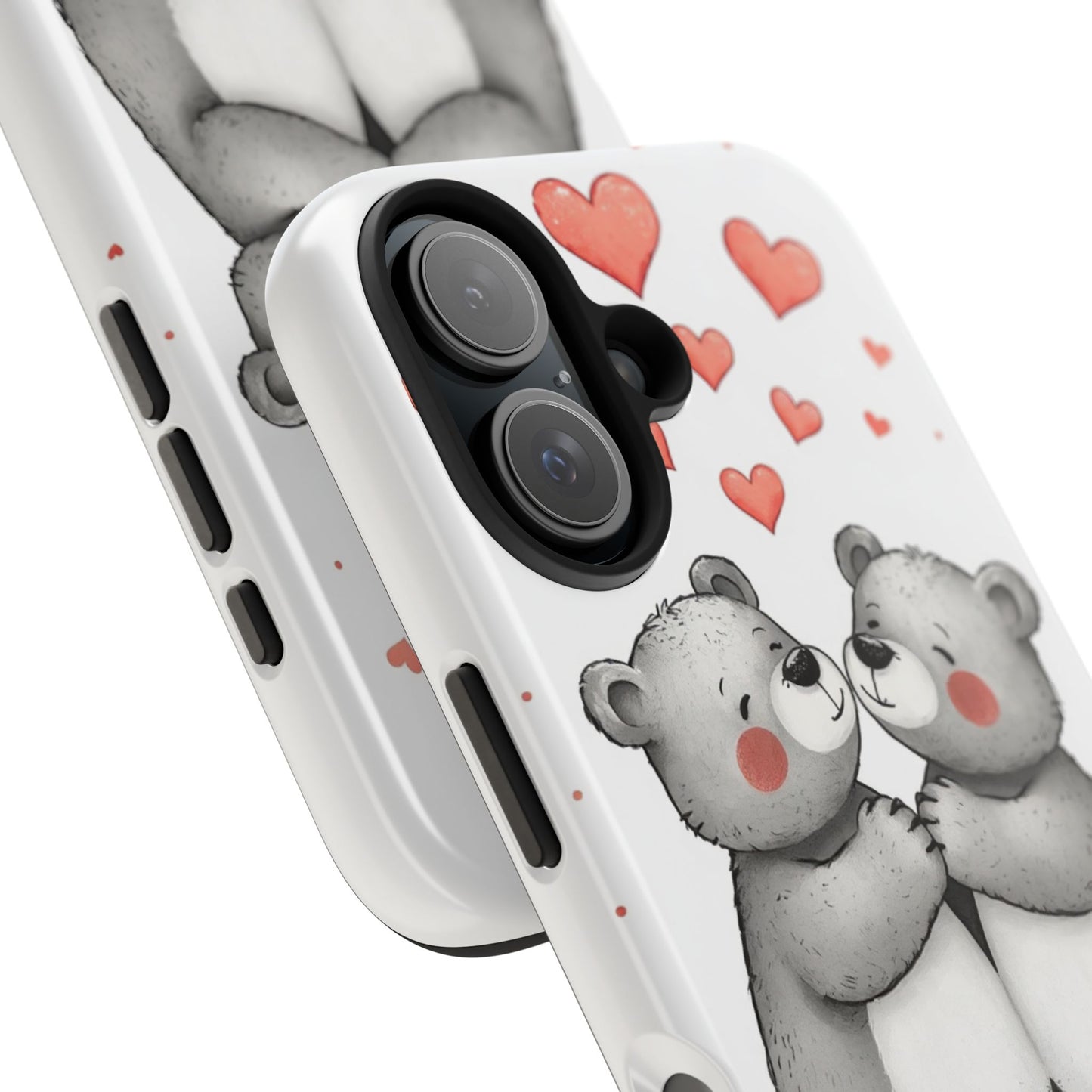 Cute Bear Love Tough Phone Case - Perfect for Valentine's Day & Couples
