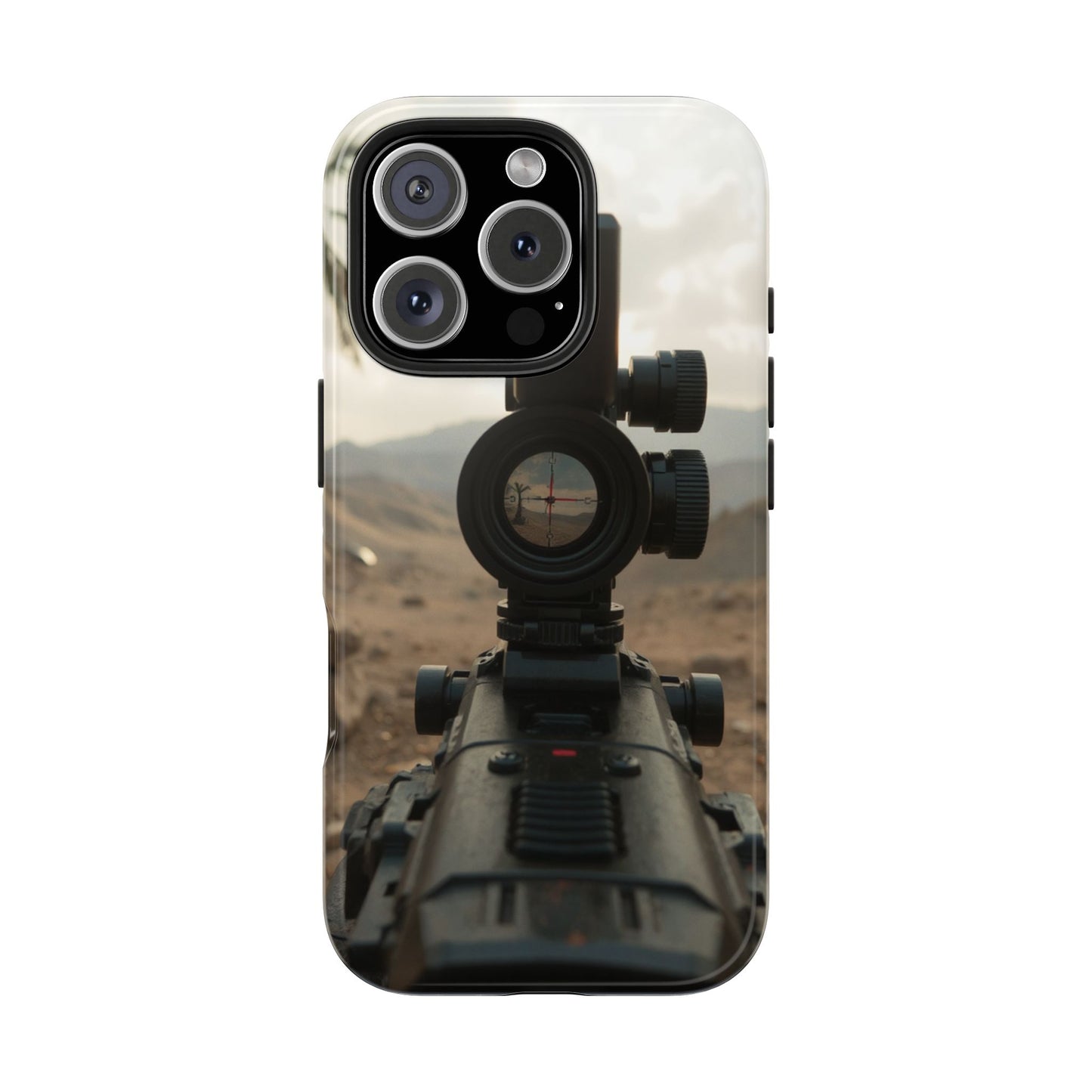 Tough Phone Case with Sniper Scope Design - Durable & Stylish Protection for Outdoors Enthusiasts