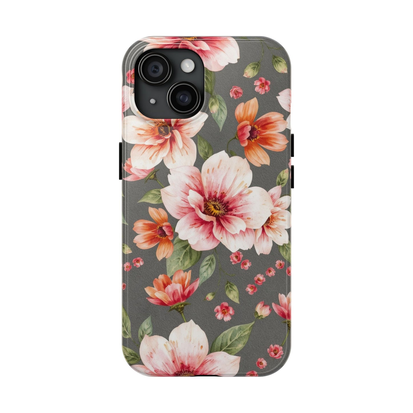 Floral Pink Tough Phone Case - Stylish & Durable Floral Design - for iPhone