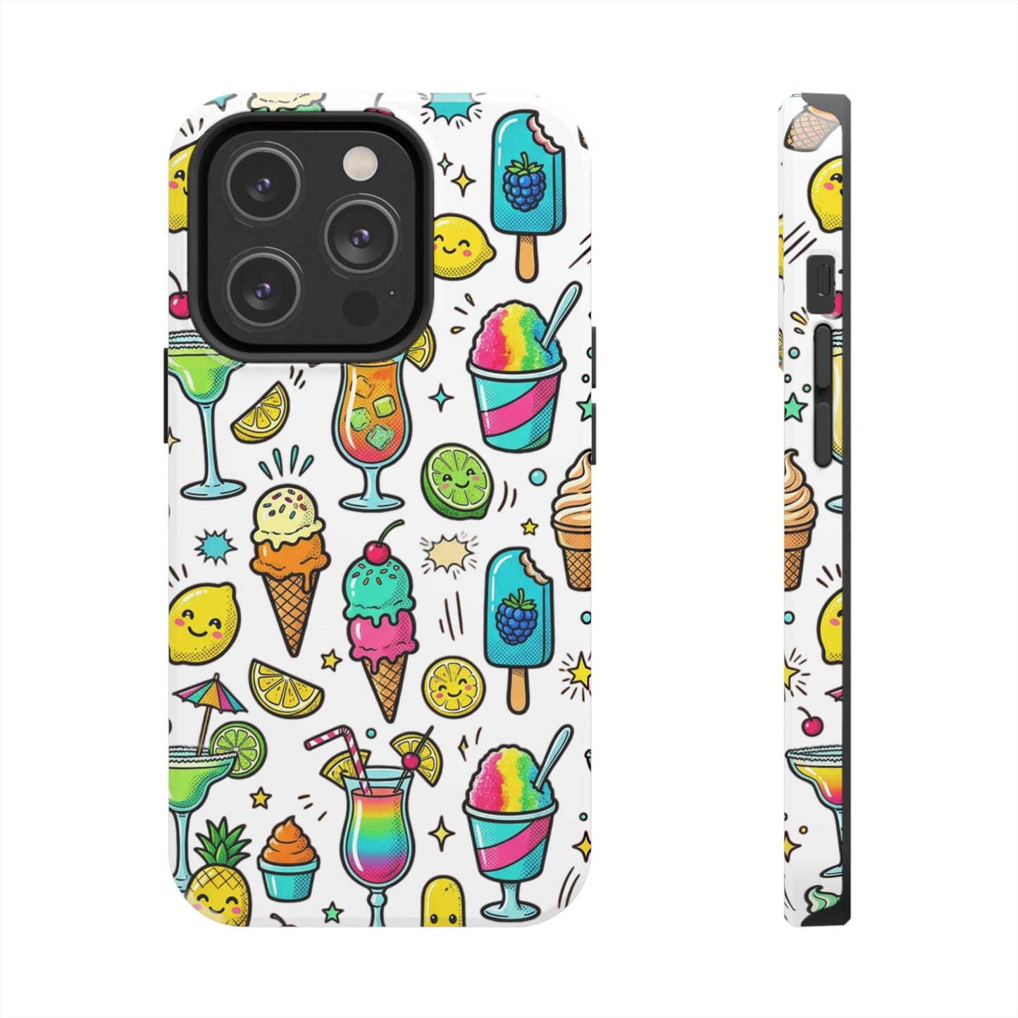 Tough Phone Case — Summer Ice Cream & Cocktails Pattern