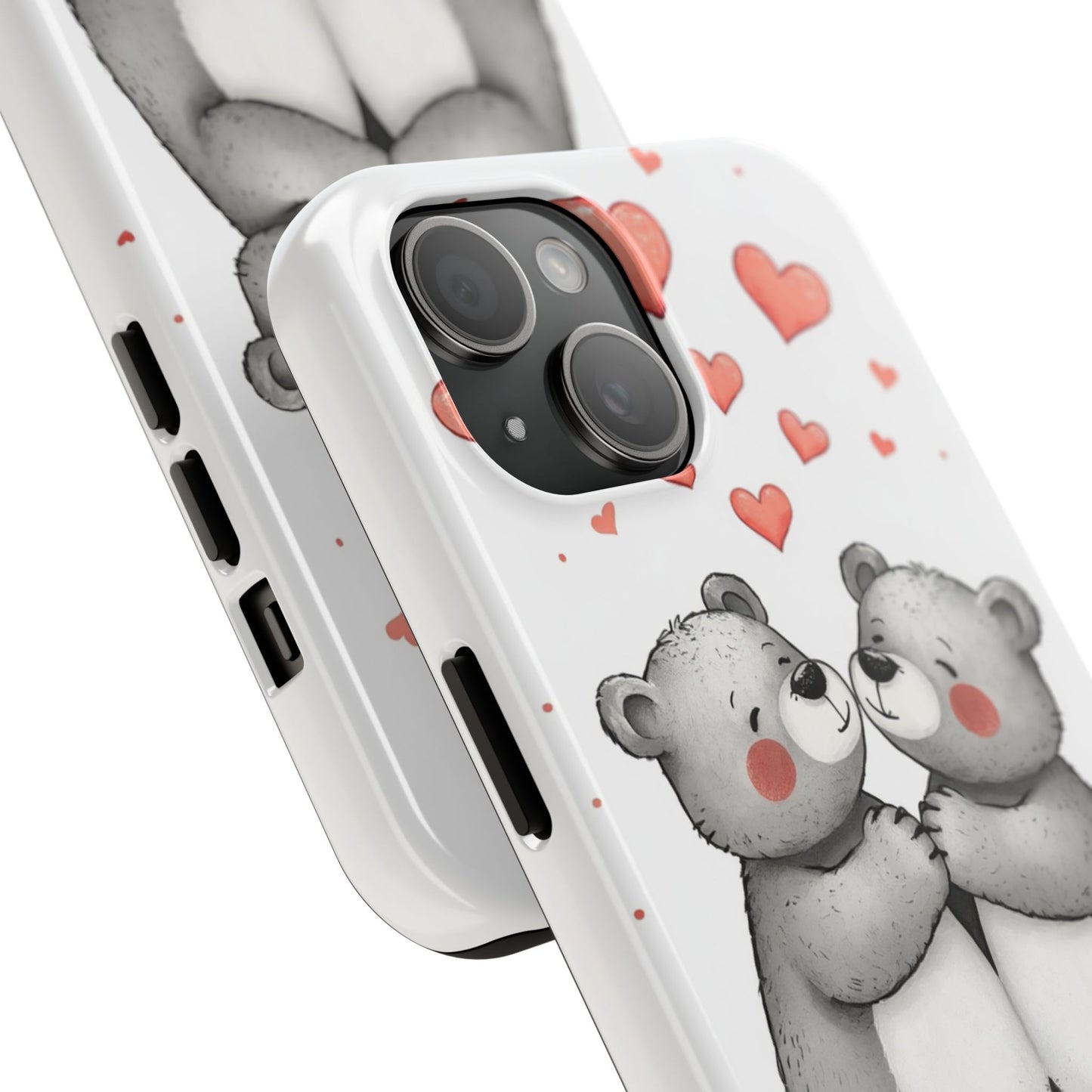 Cute Bear Love Tough Phone Case - Perfect for Valentine's Day & Couples