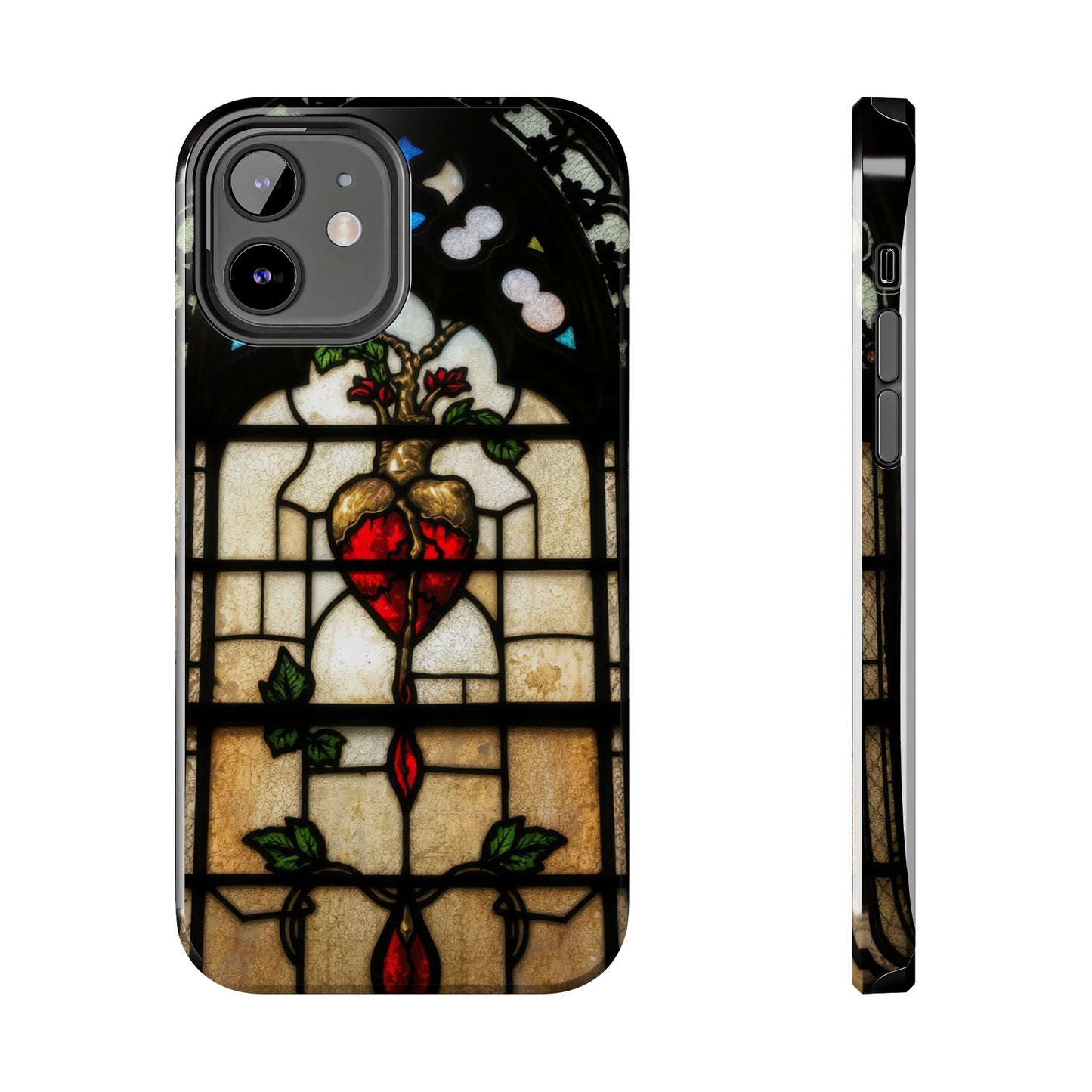 Stained Glass Heart Tough Phone Case - Unique Design for Protection & Style