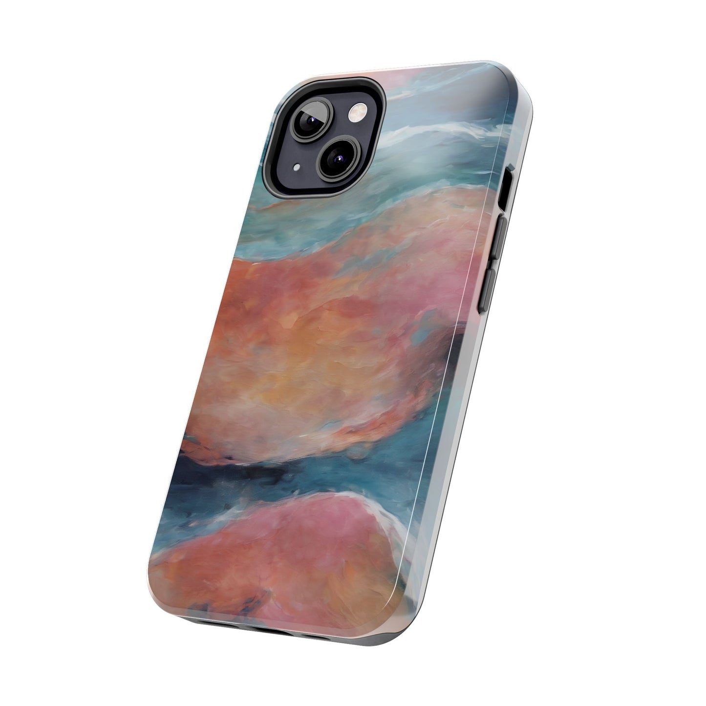 Artistic Painted Sea Tough Phone Case - Abstract Waves Design - for iPhone