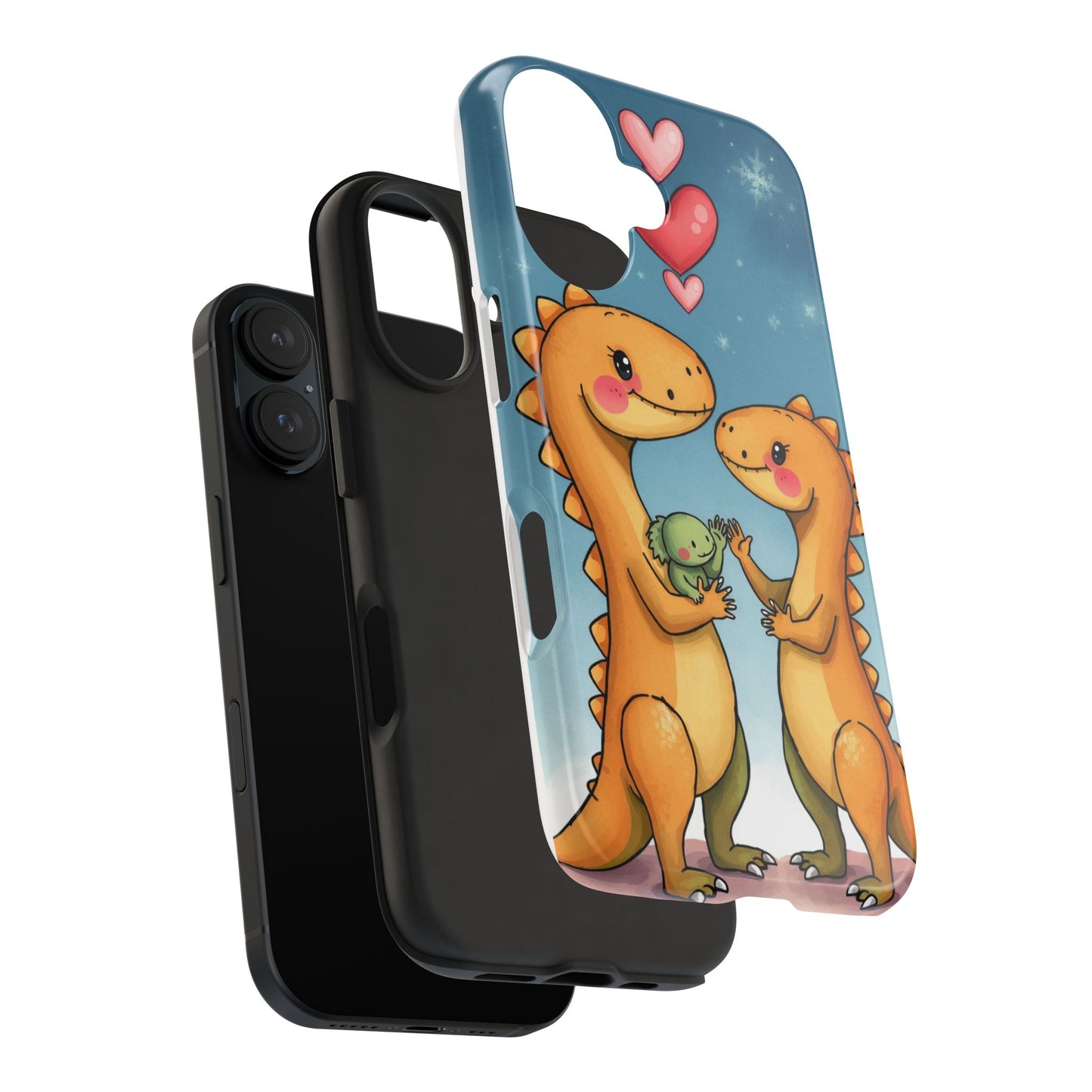 Dino Love Tough Phone Case - Cute & Durable Design for Kids & Parents