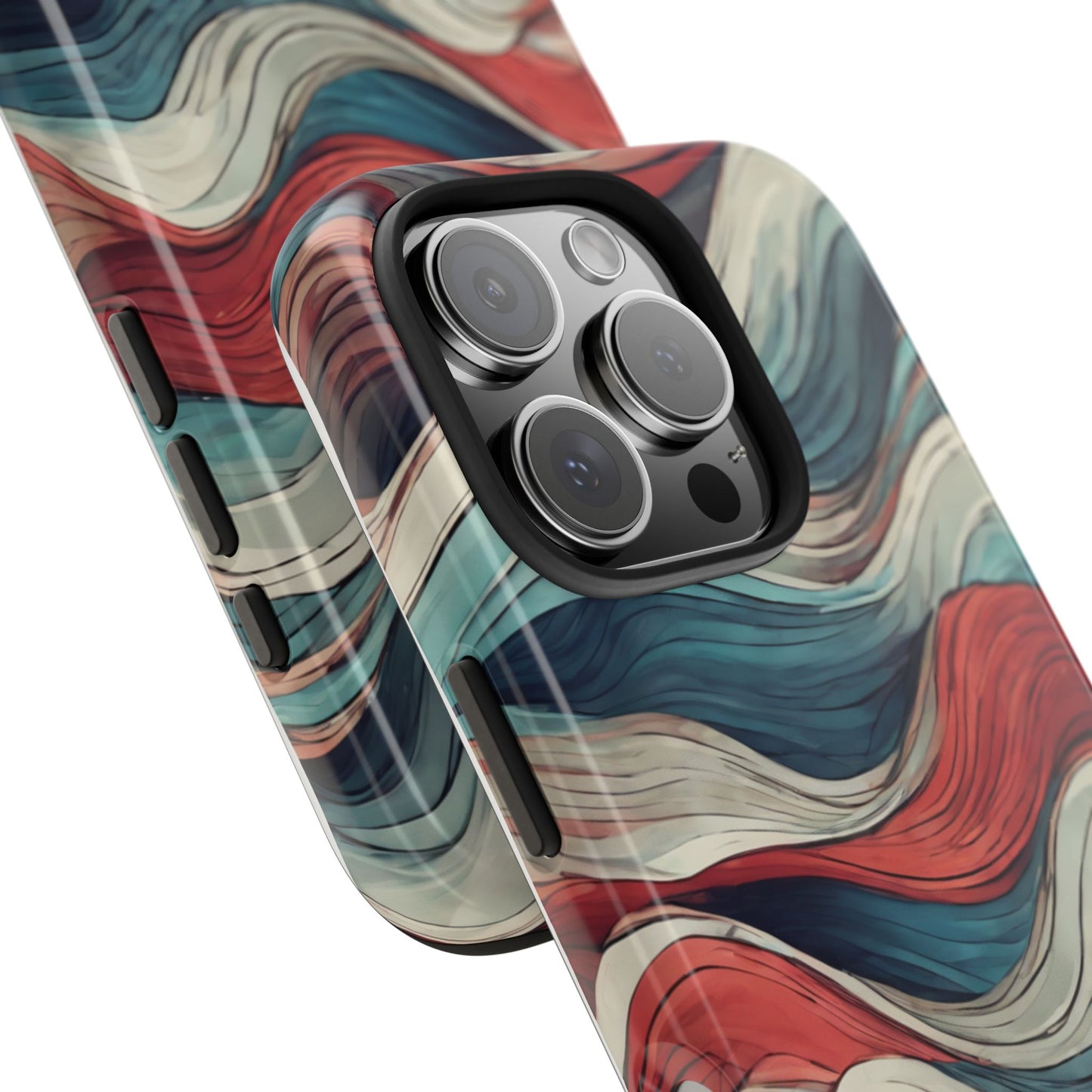 Abstract Waves Tough Phone Case - Stylish & Durable Phone Protection - for iPhone