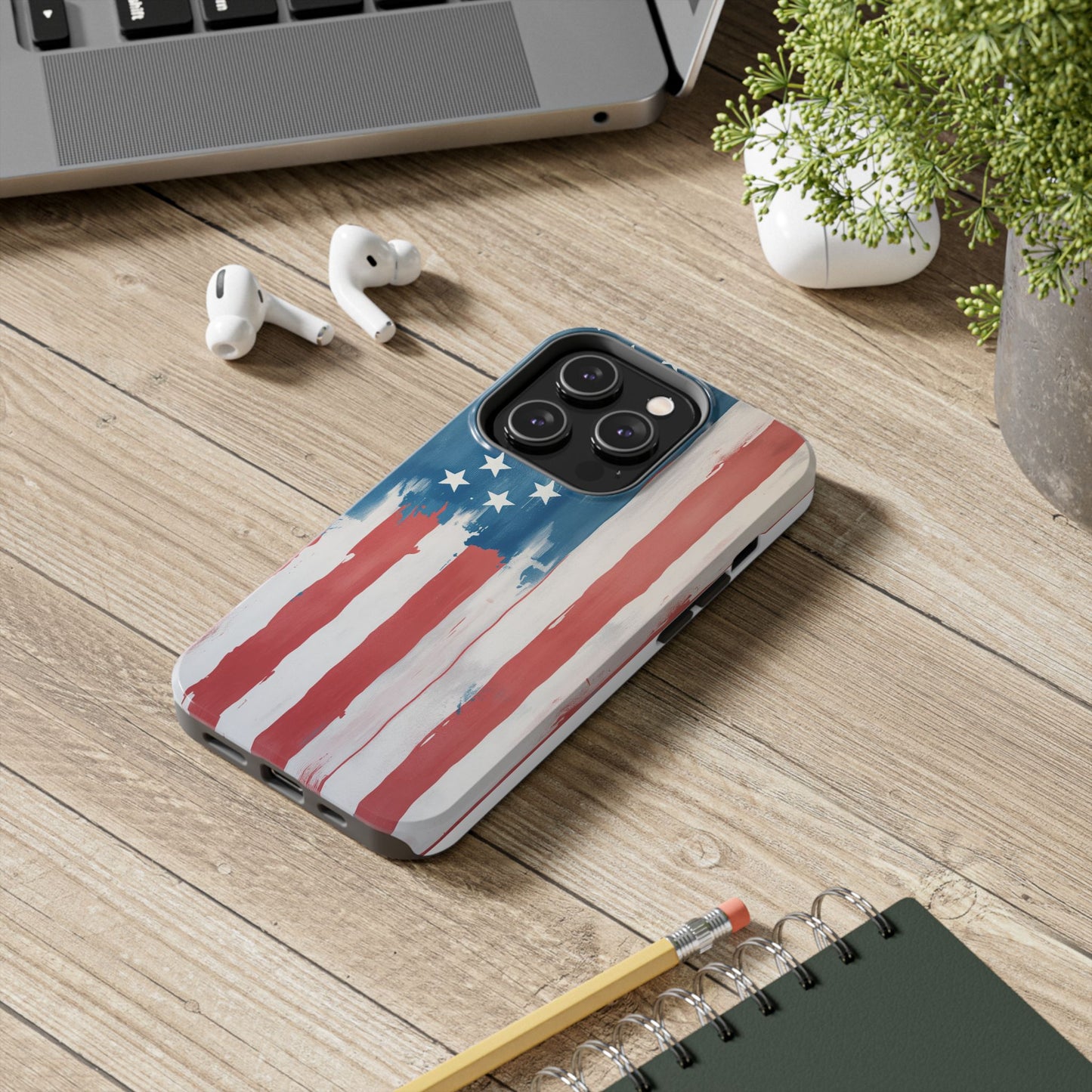 Patriotic Tough Phone Cases - Abstract USA Flag Design for Durable Protection - for iPhone