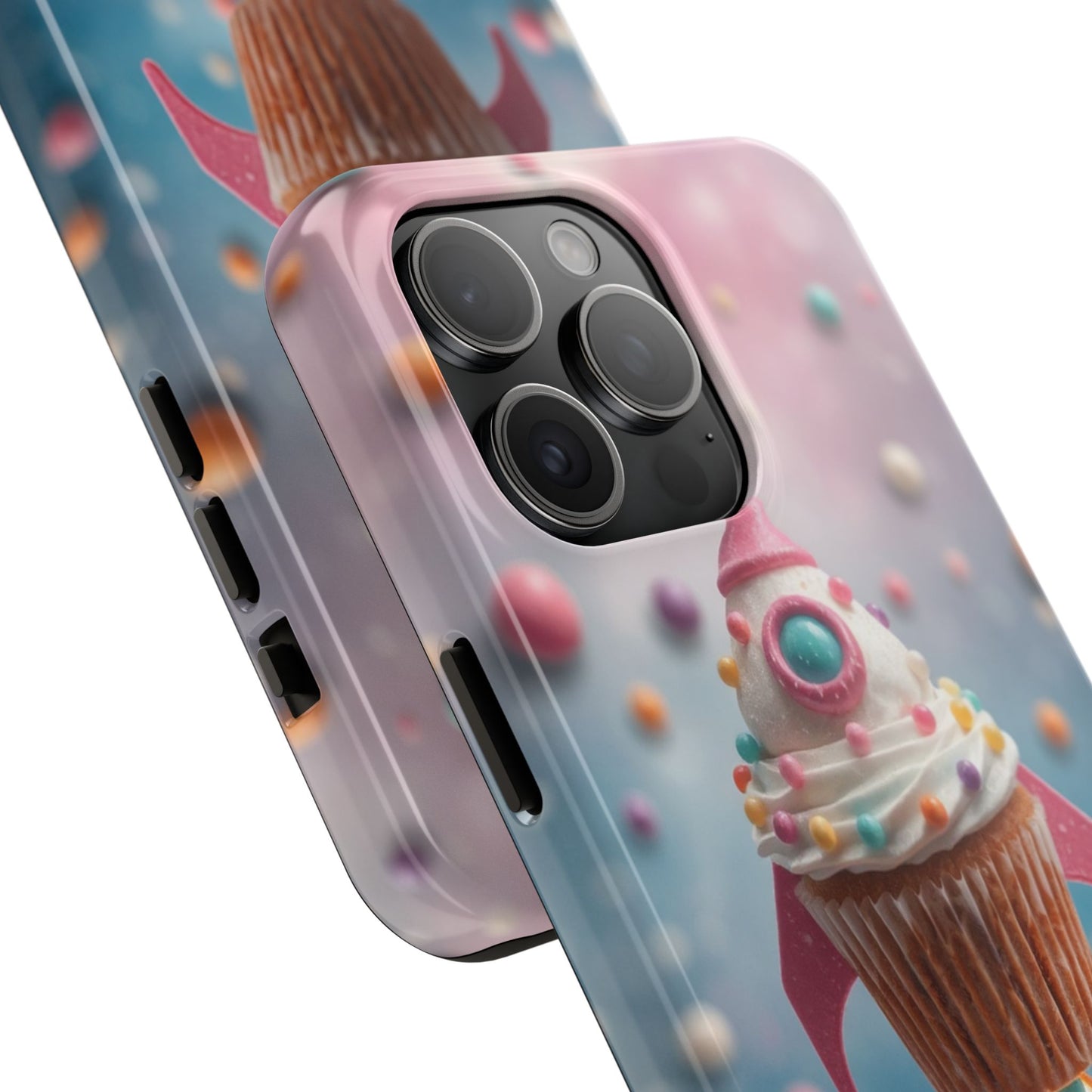 Whimsical Rocket Cupcake Phone Case - Fun Protective Case for Kids and Teens