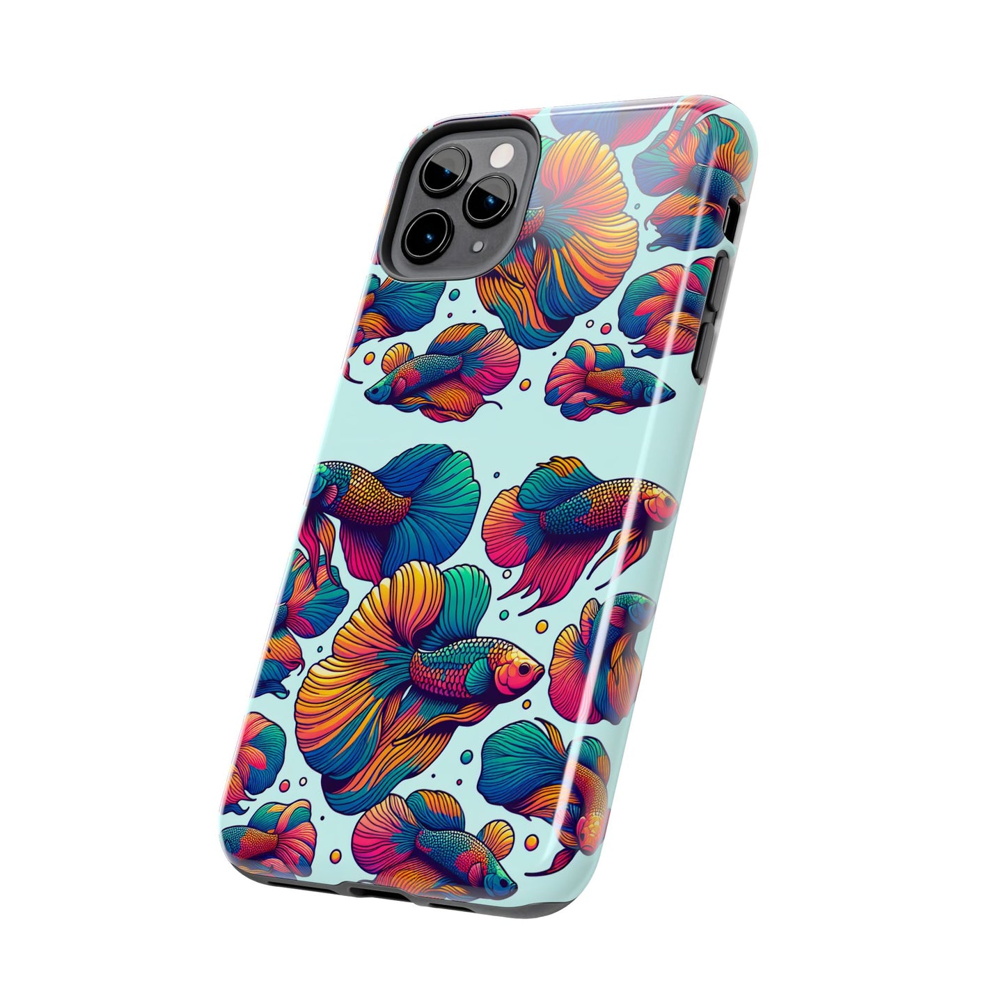 Colorful Fish Pattern Tough Phone Case - Aquatic Lovers - for iPhone