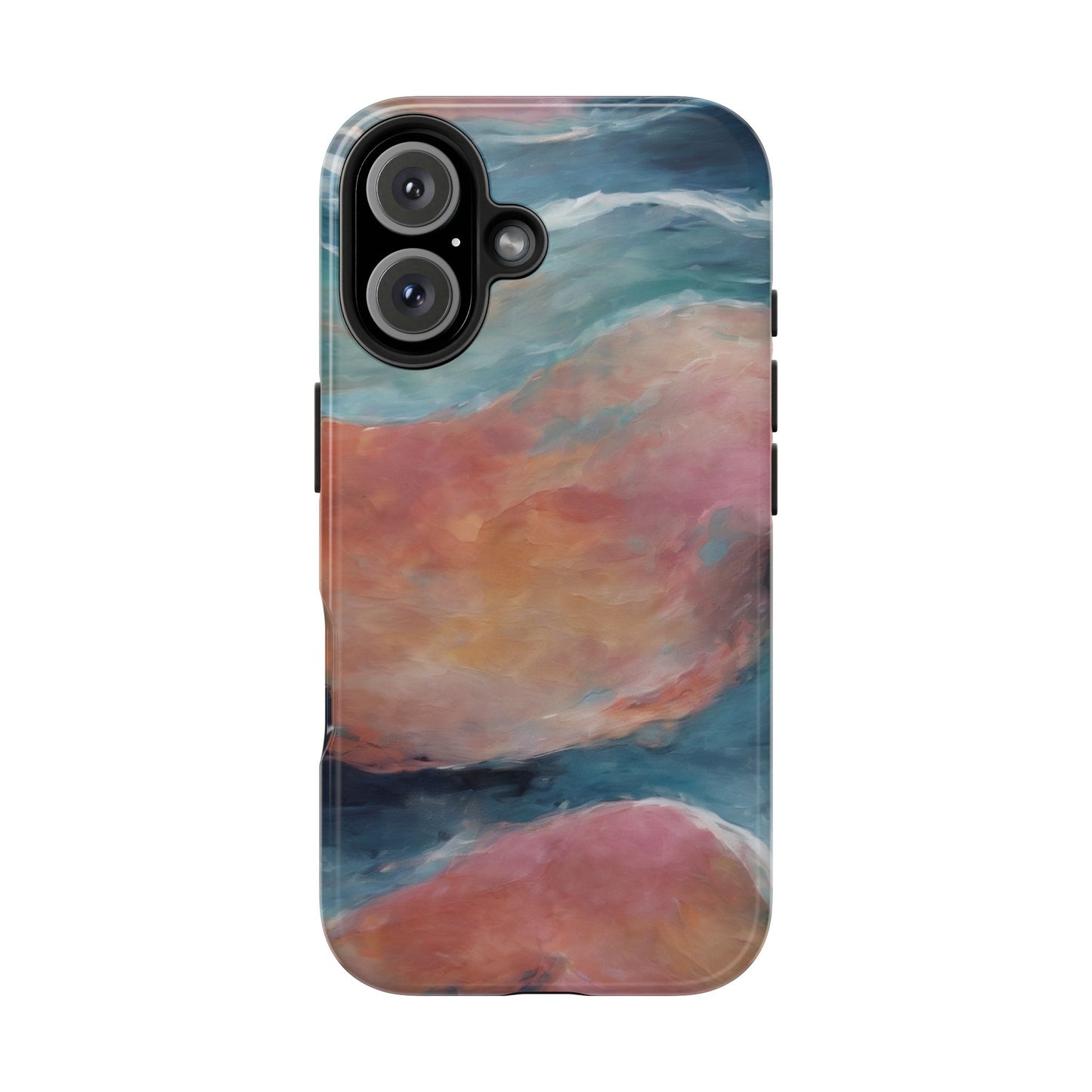 Artistic Painted Sea Tough Phone Case - Abstract Waves Design - for iPhone