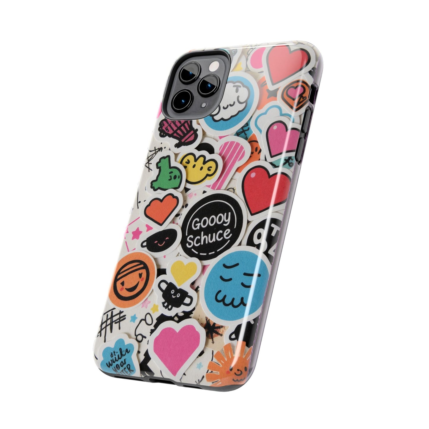 Colorful Stickers Phone Case - Fun & Trendy Tough Phone Cases