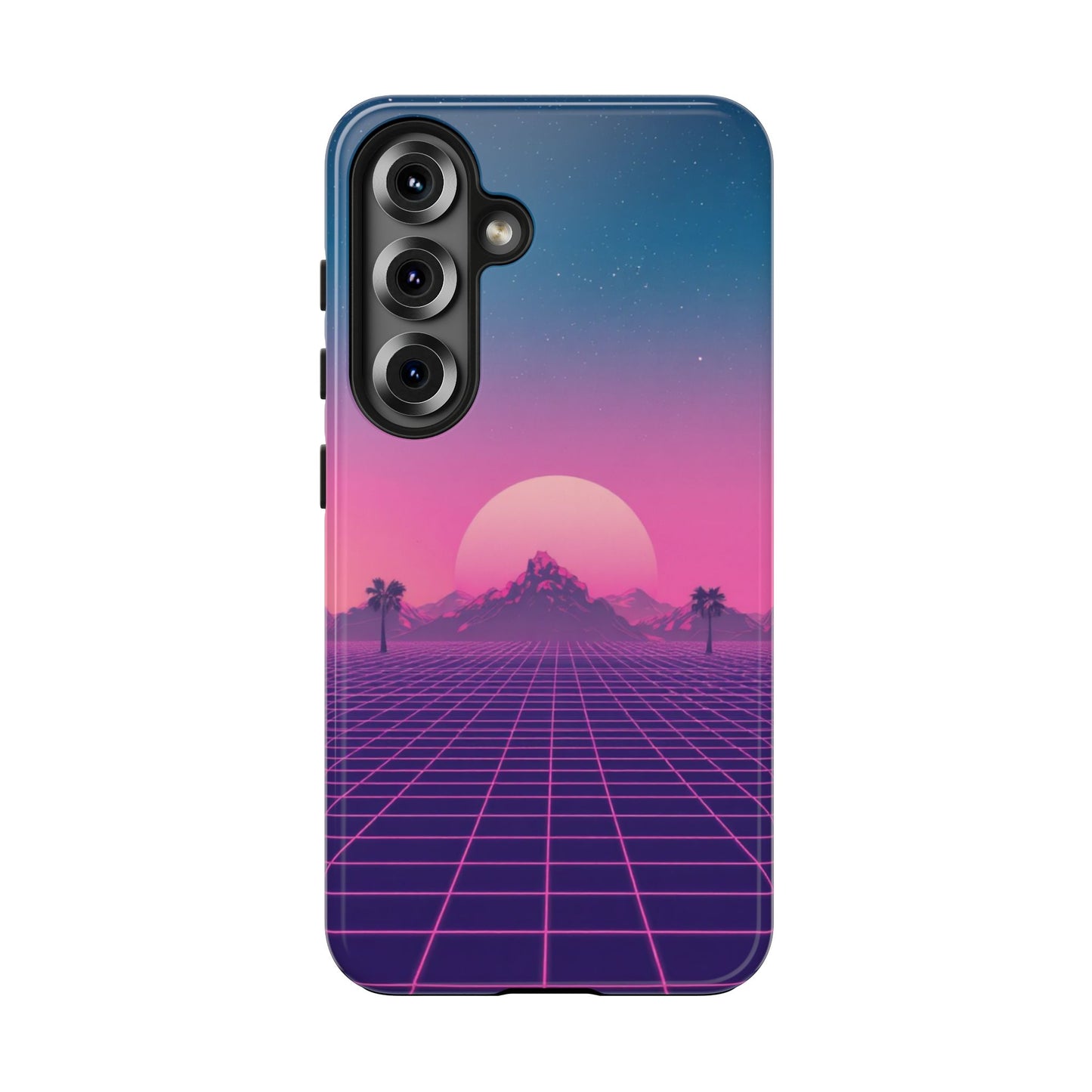 Retro Aesthetic Tough Phone Case - Vibrant Sunset Design